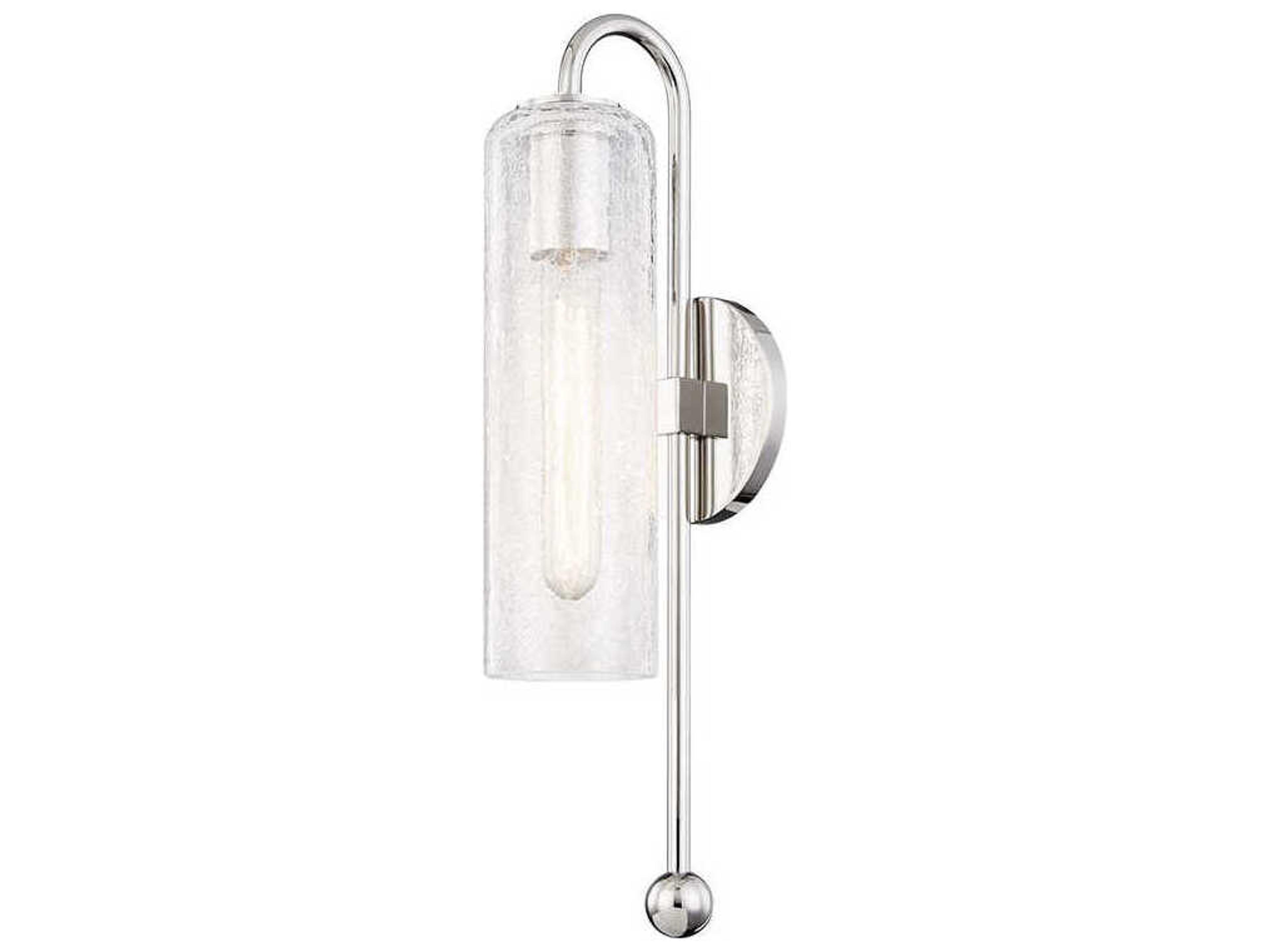 Mitzi Skye 1-Light Polished Nickel Glass Wall Sconce