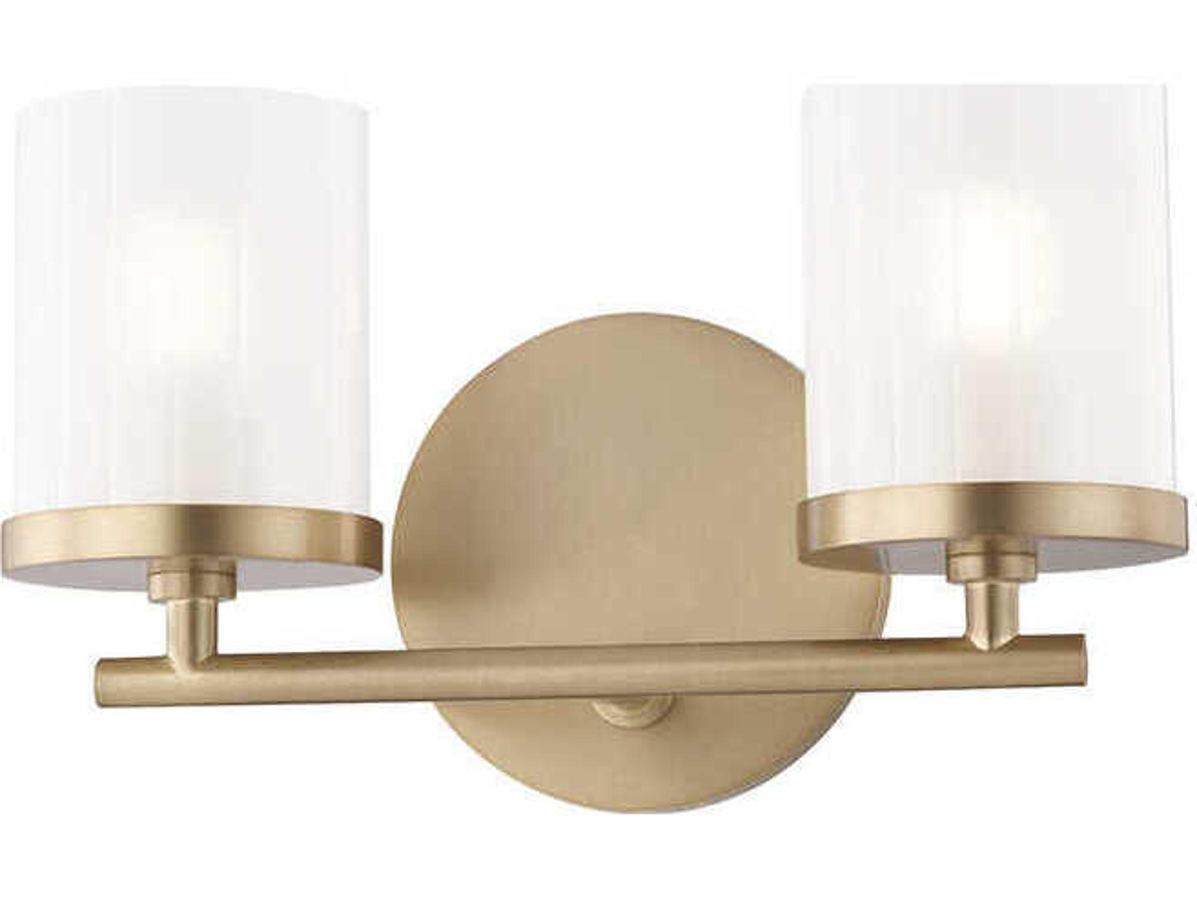 Mitzi Ryan 2-Light Aged Brass Glass Vanity Light