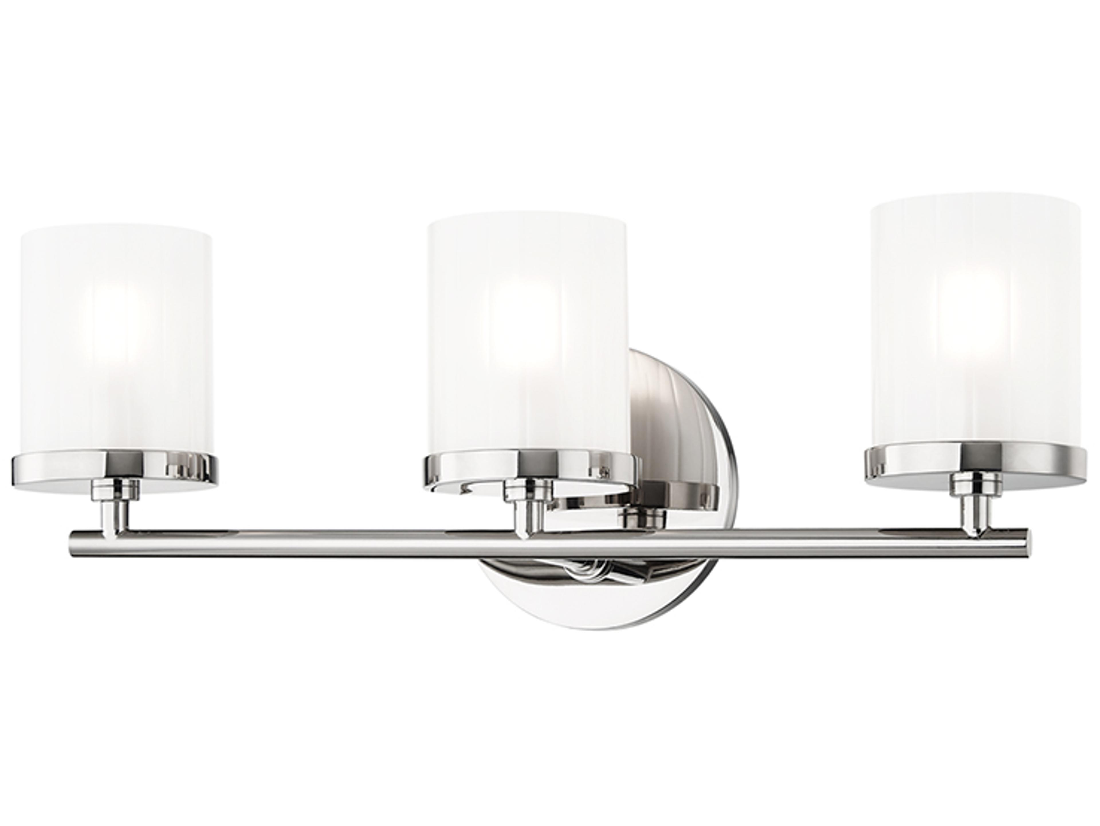 Mitzi Ryan 3-Light Polished Nickel Glass Vanity Light