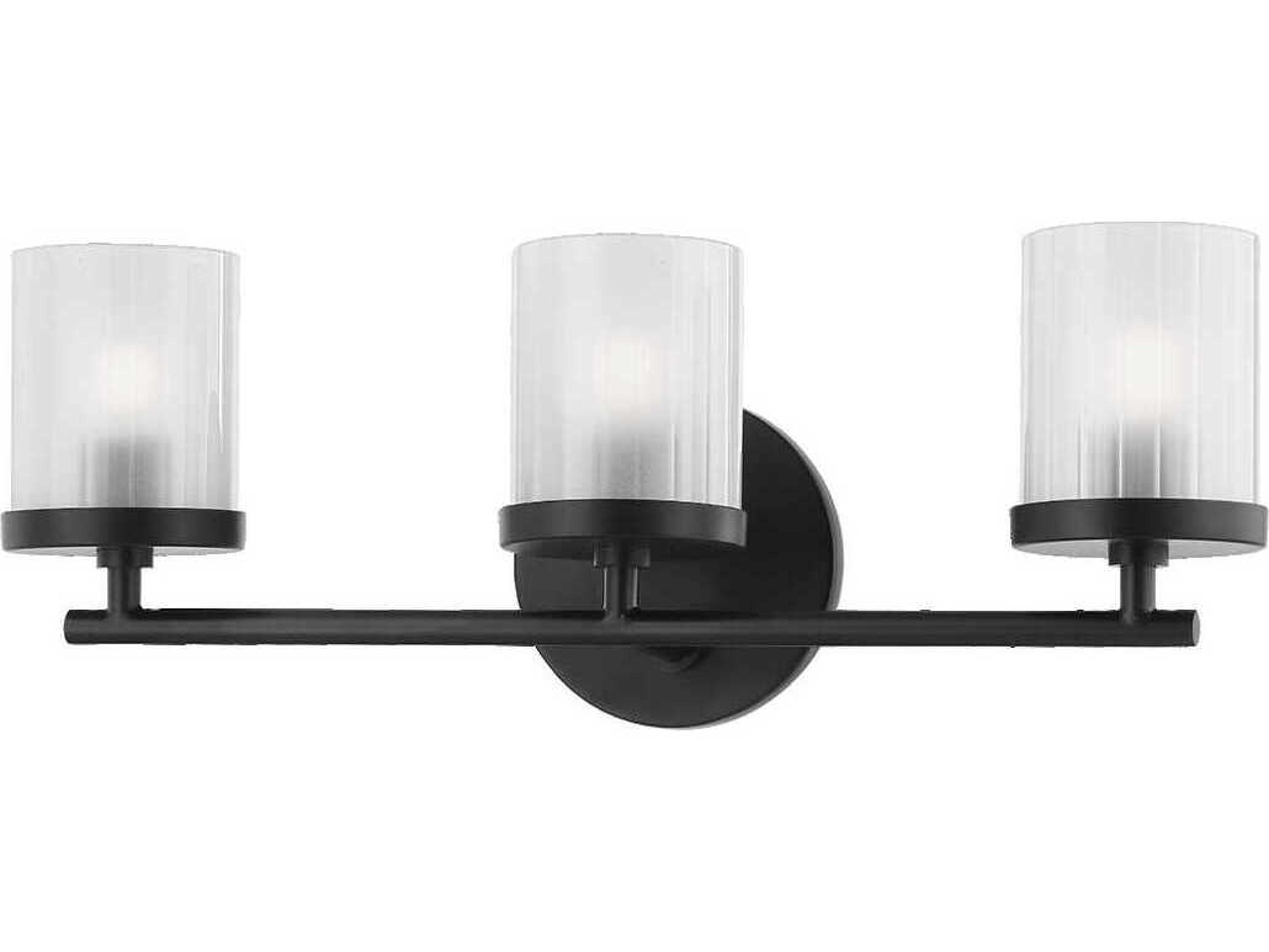 Mitzi Ryan 3-Light Soft Black Glass Vanity Light