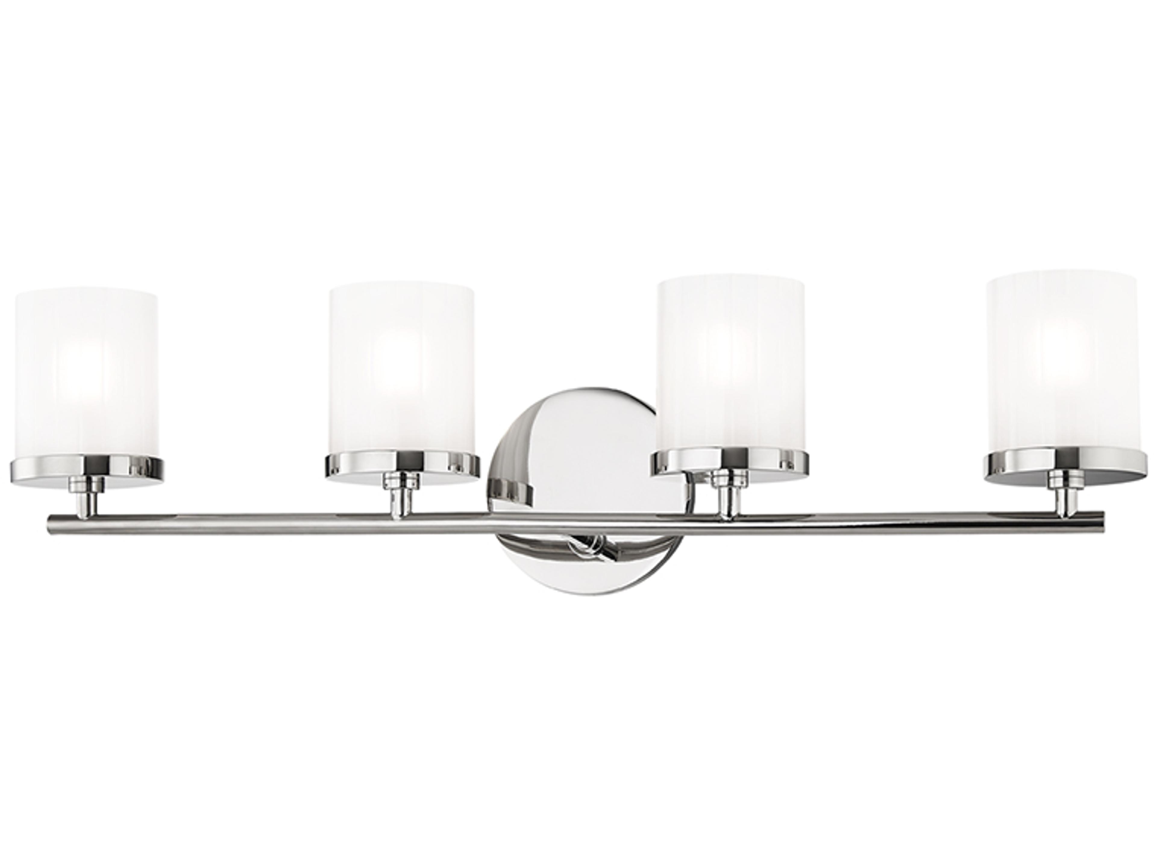 Mitzi Ryan 4-Light Polished Nickel Glass Vanity Light