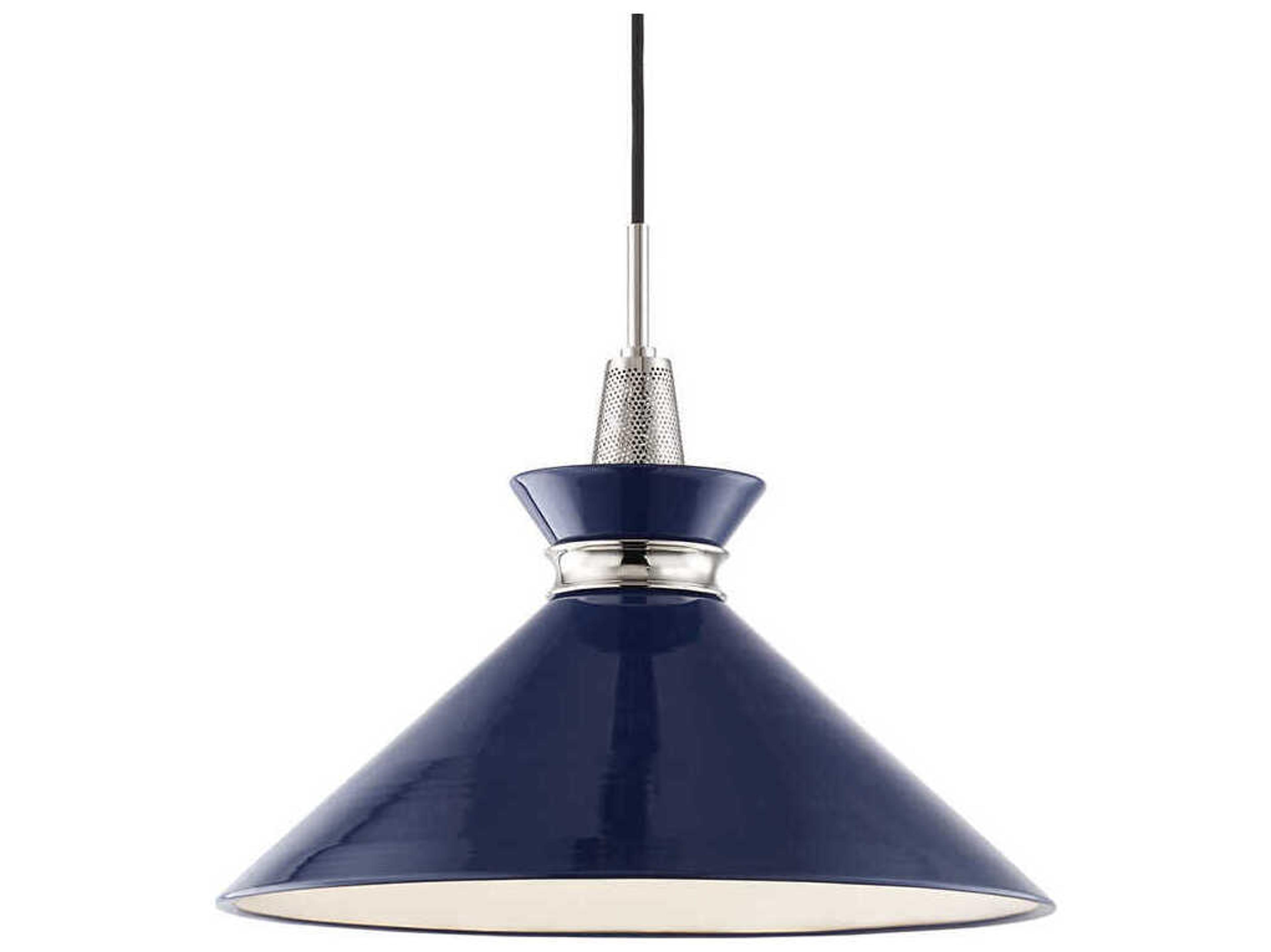 Mitzi Kiki 1-Light Polished Nickel Navy Blue Pendant