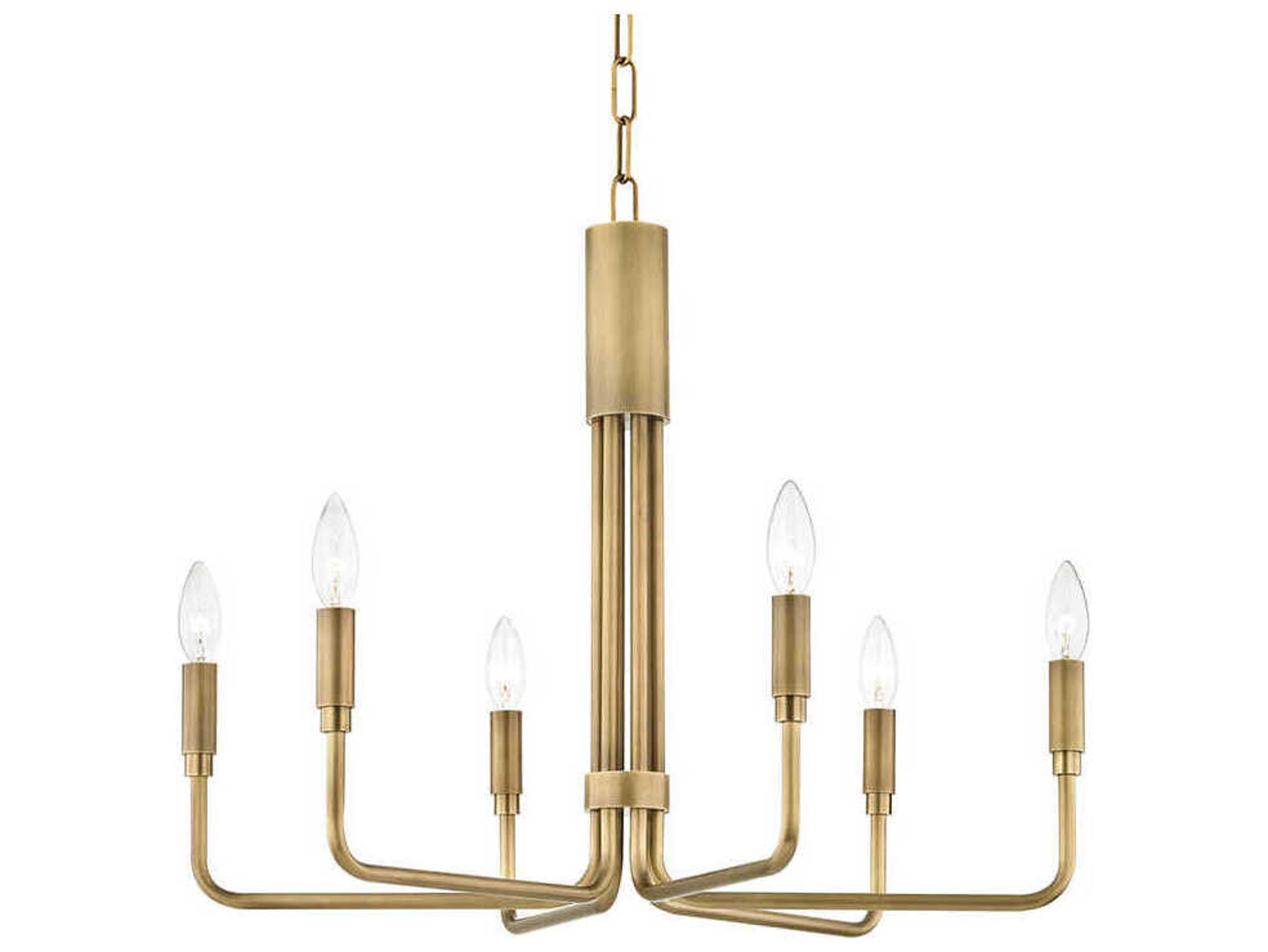 Mitzi Brigitte 6-Light Aged Brass Candelabra Chandelier
