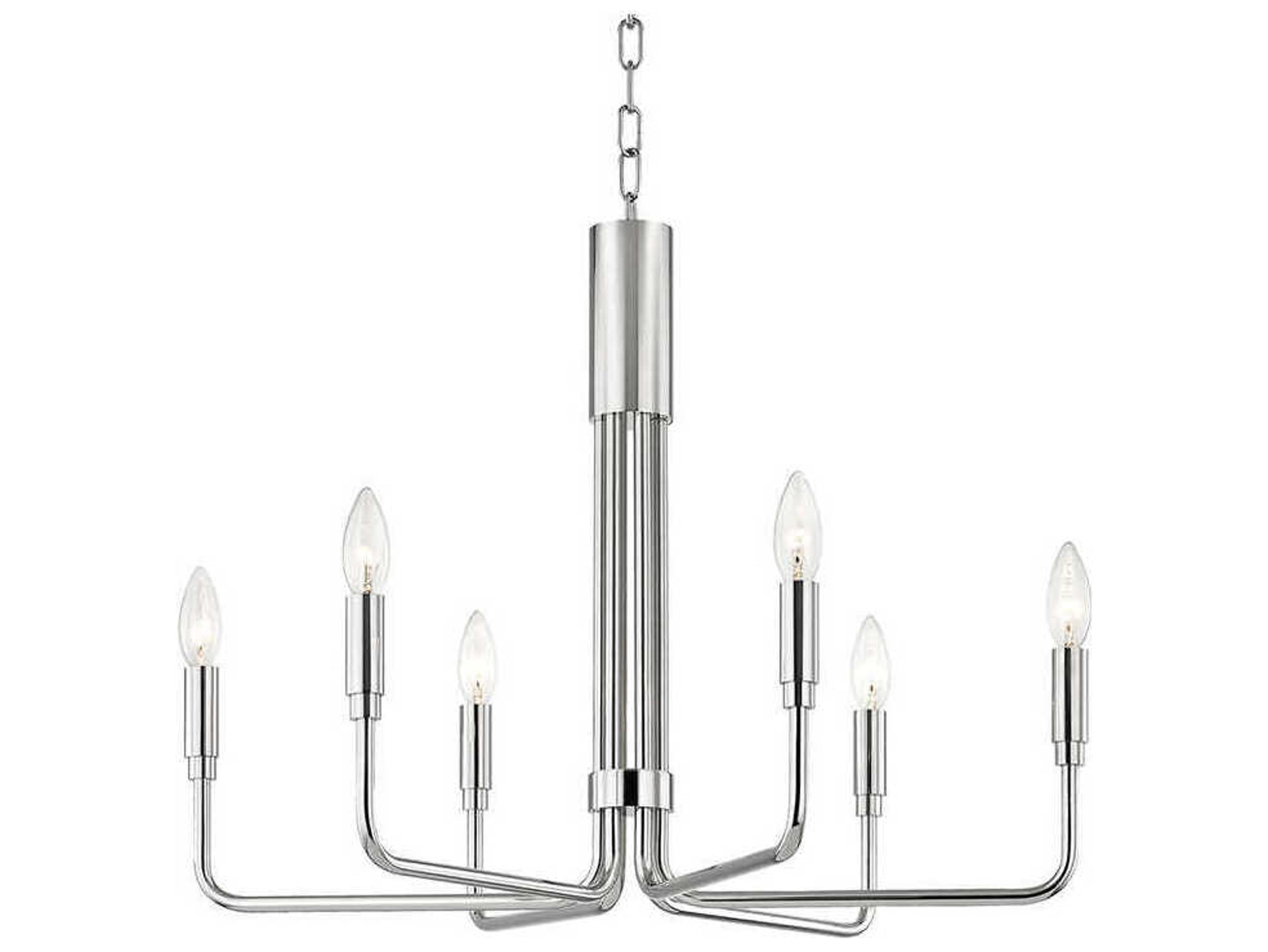 Brigitte 6-Light Polished Nickel Candelabra Chandelier