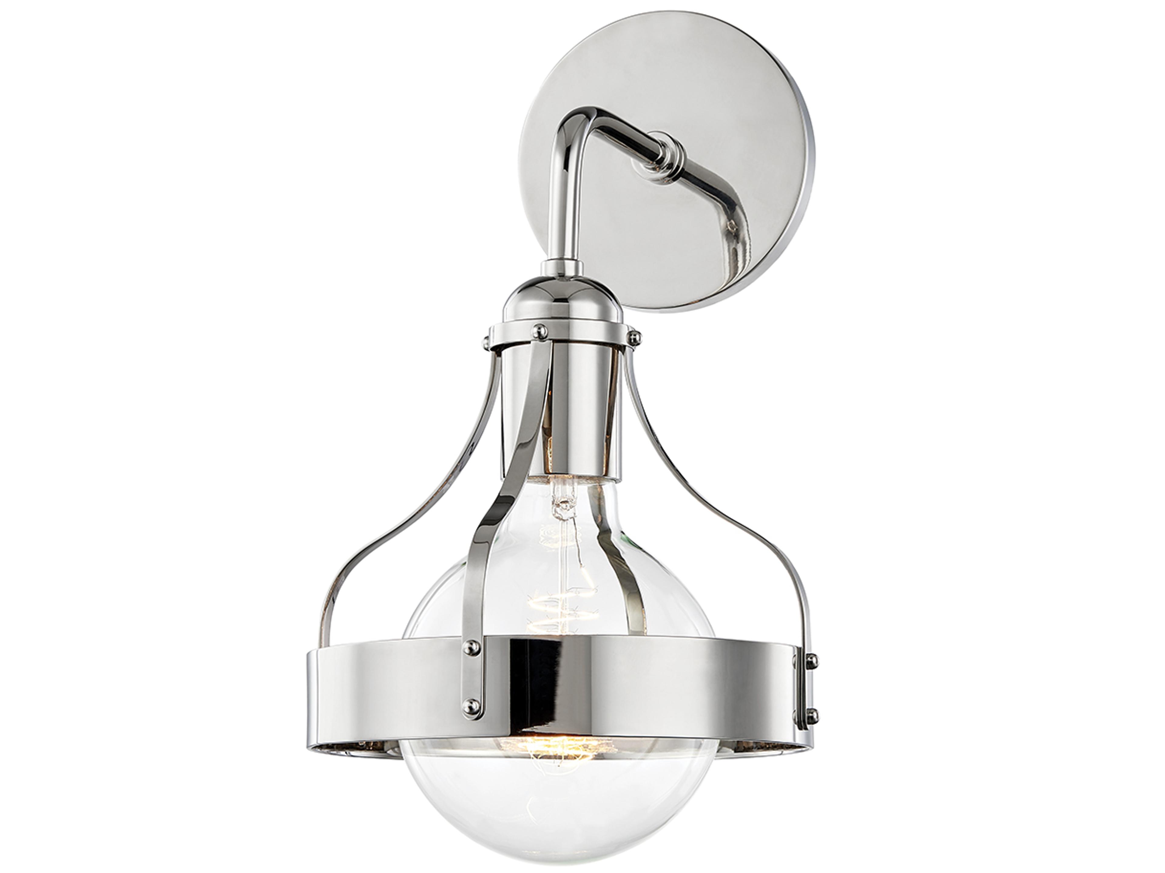 Mitzi Violet 1-Light Polished Nickel Wall Sconce