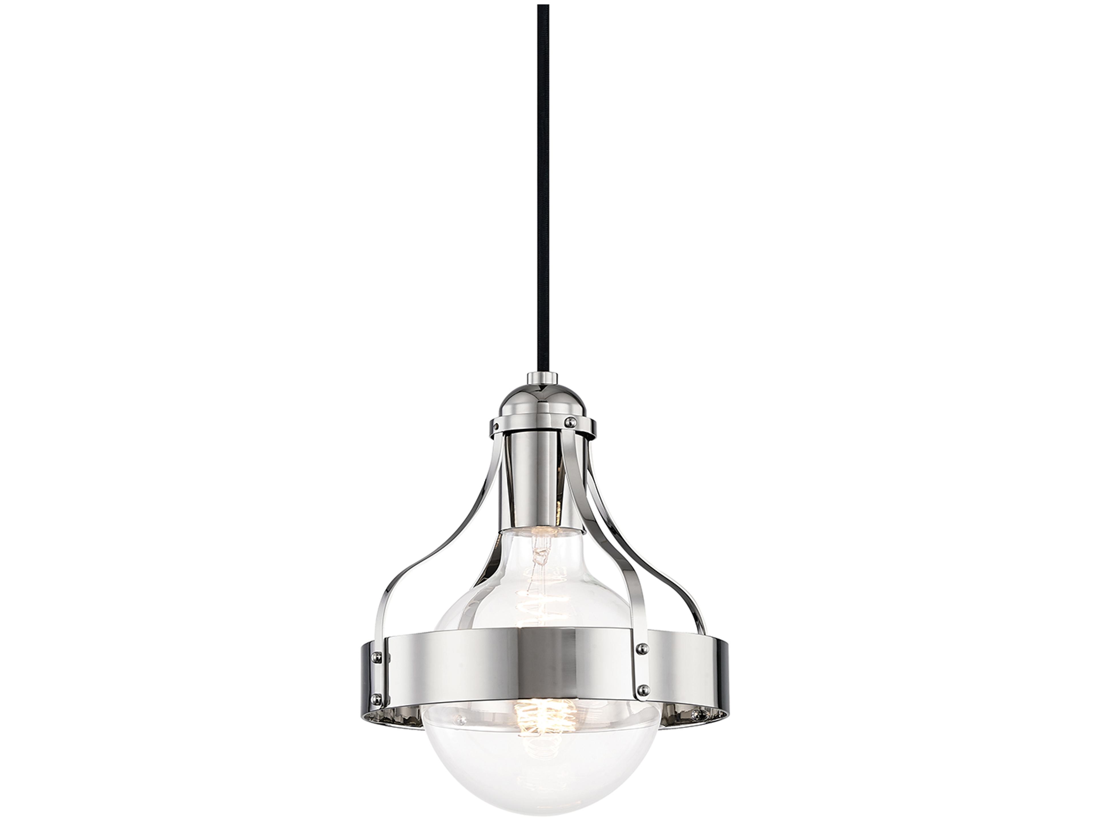 Mitzi Violet 1-Light Polished Nickel Bell Mini Pendant