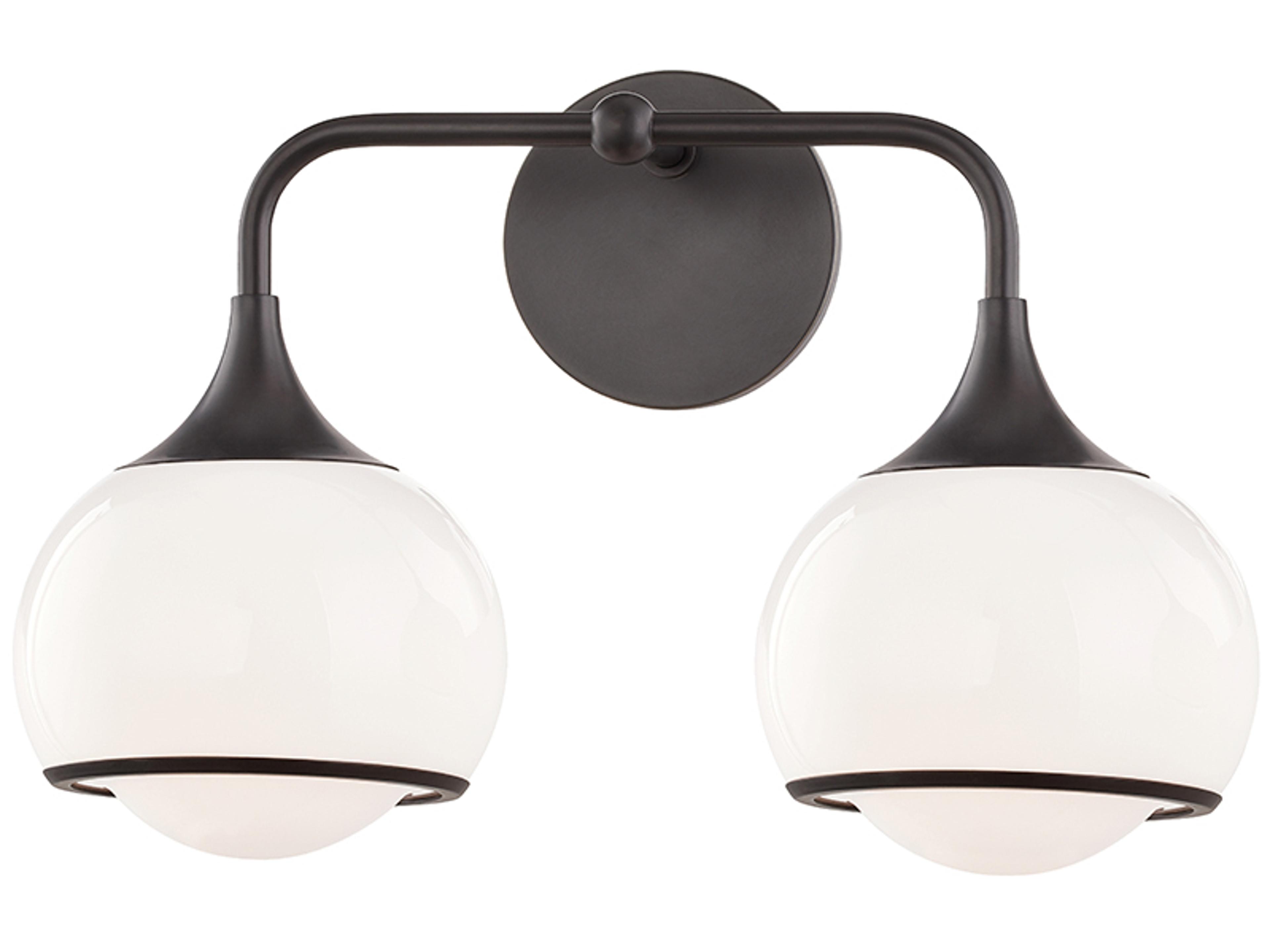 Mitzi Reese 2-Light Old Bronze Glass Vanity Light