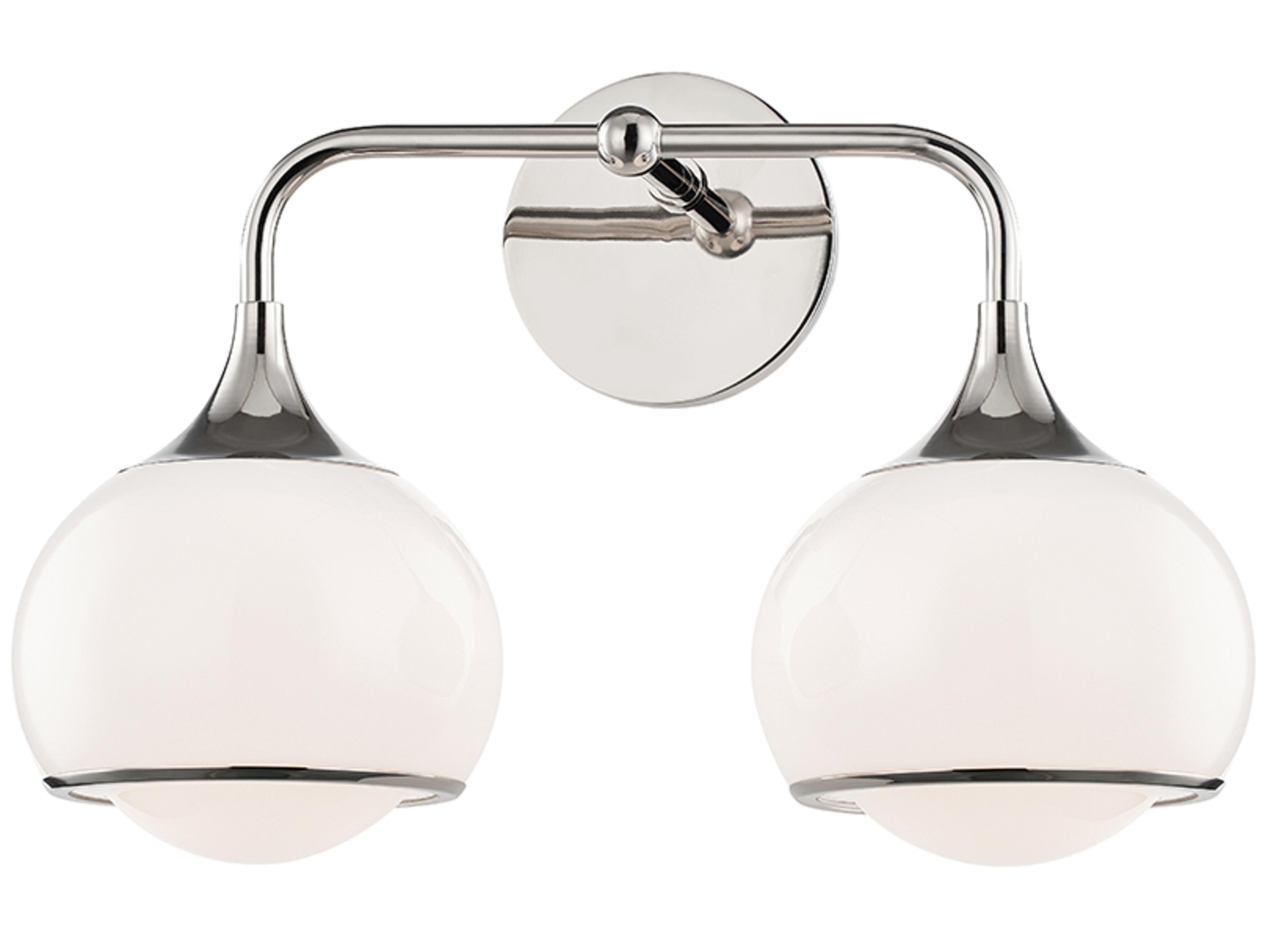 Mitzi Reese 2-Light Polished Nickel Glass Vanity Light