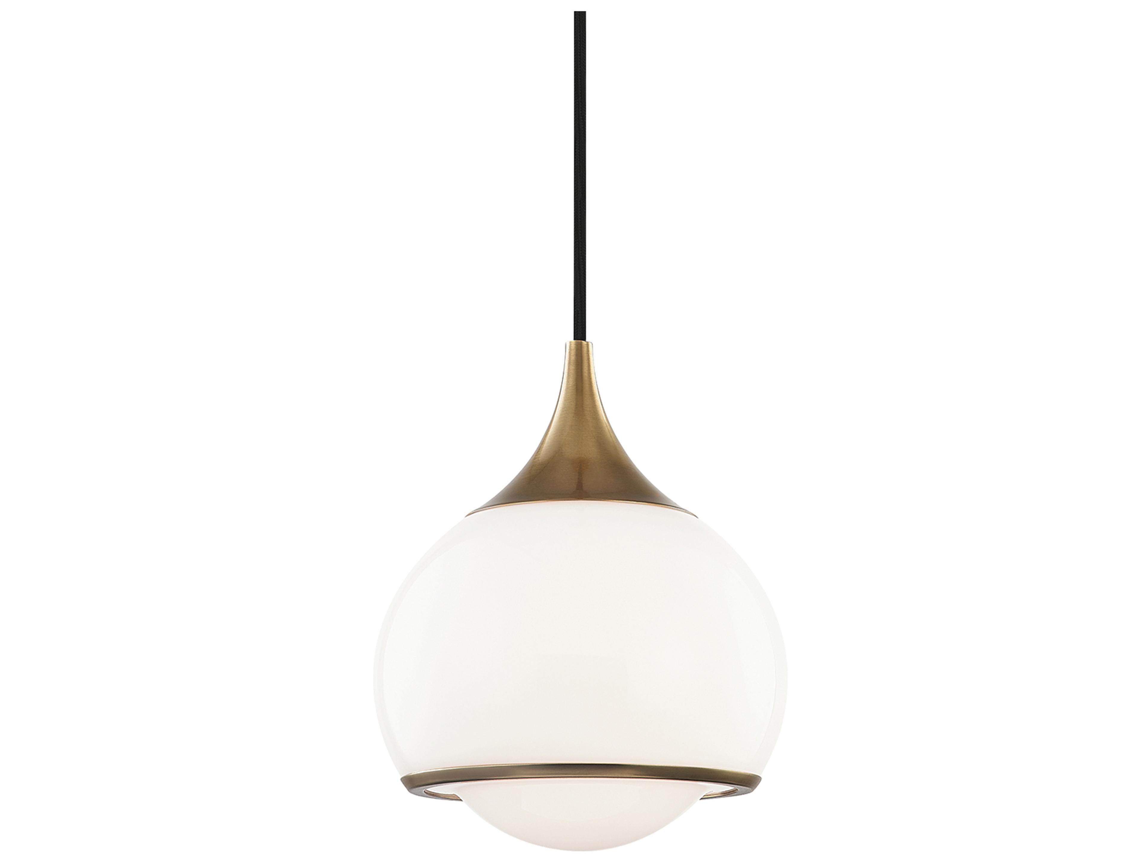 Mitzi Reese 1-Light Aged Brass Glass Globe Mini Pendant