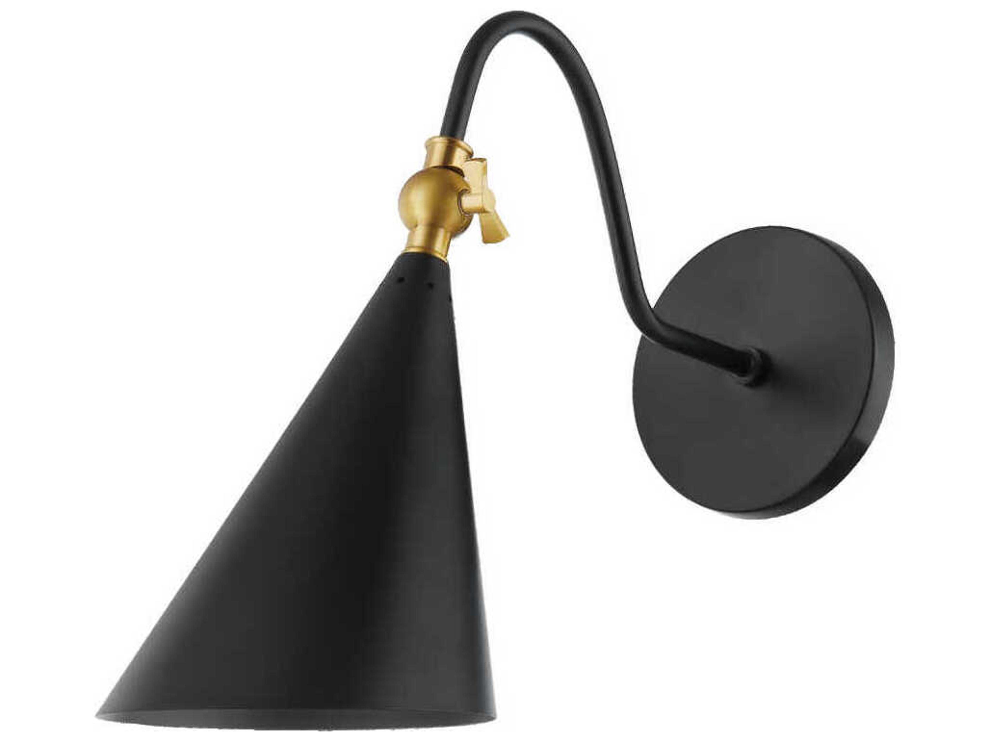 Mitzi Lupe 1-Light Aged Brass Soft Black Wall Sconce