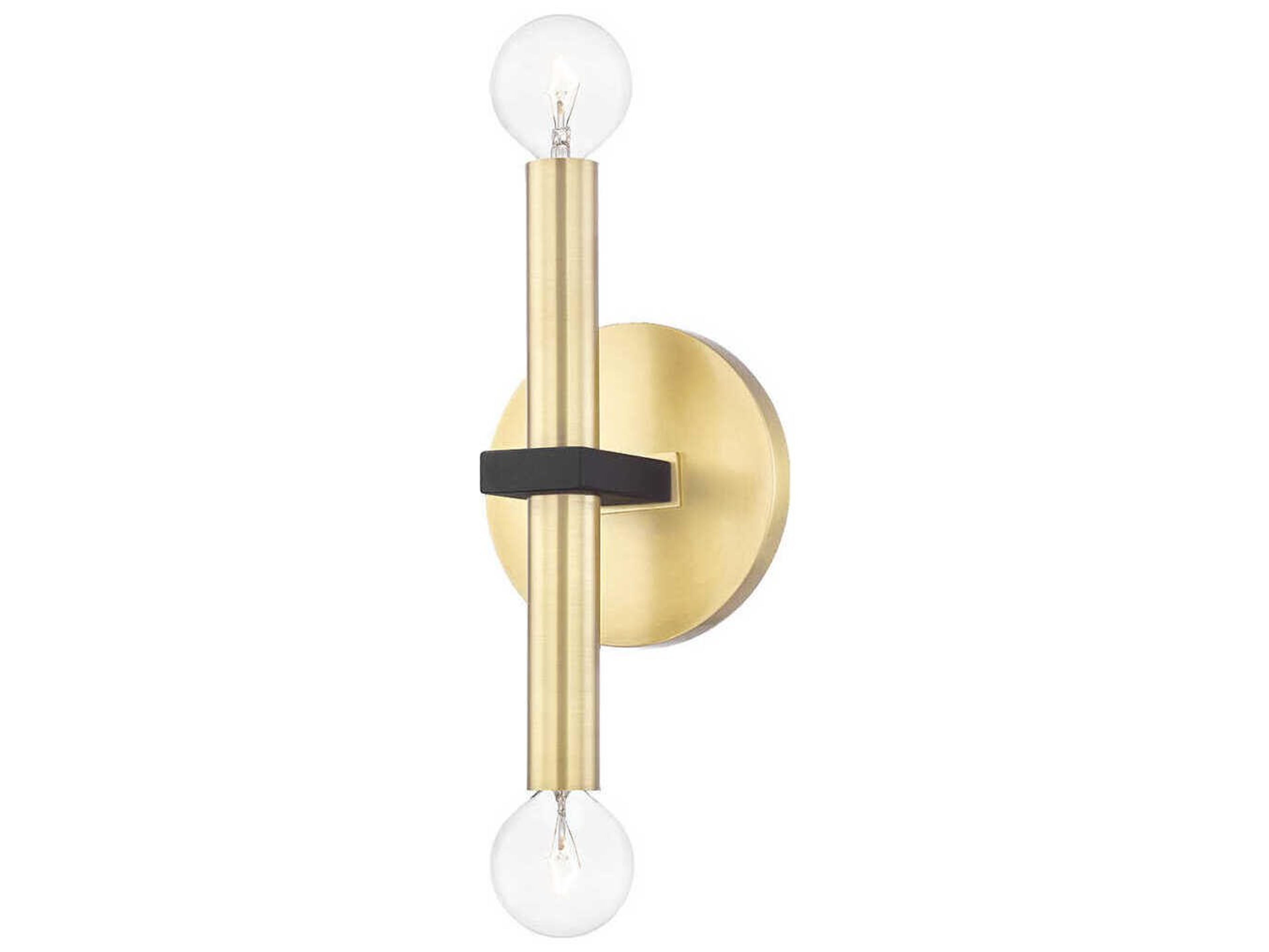 Mitzi Colette 2-Light Aged Brass Black Wall Sconce