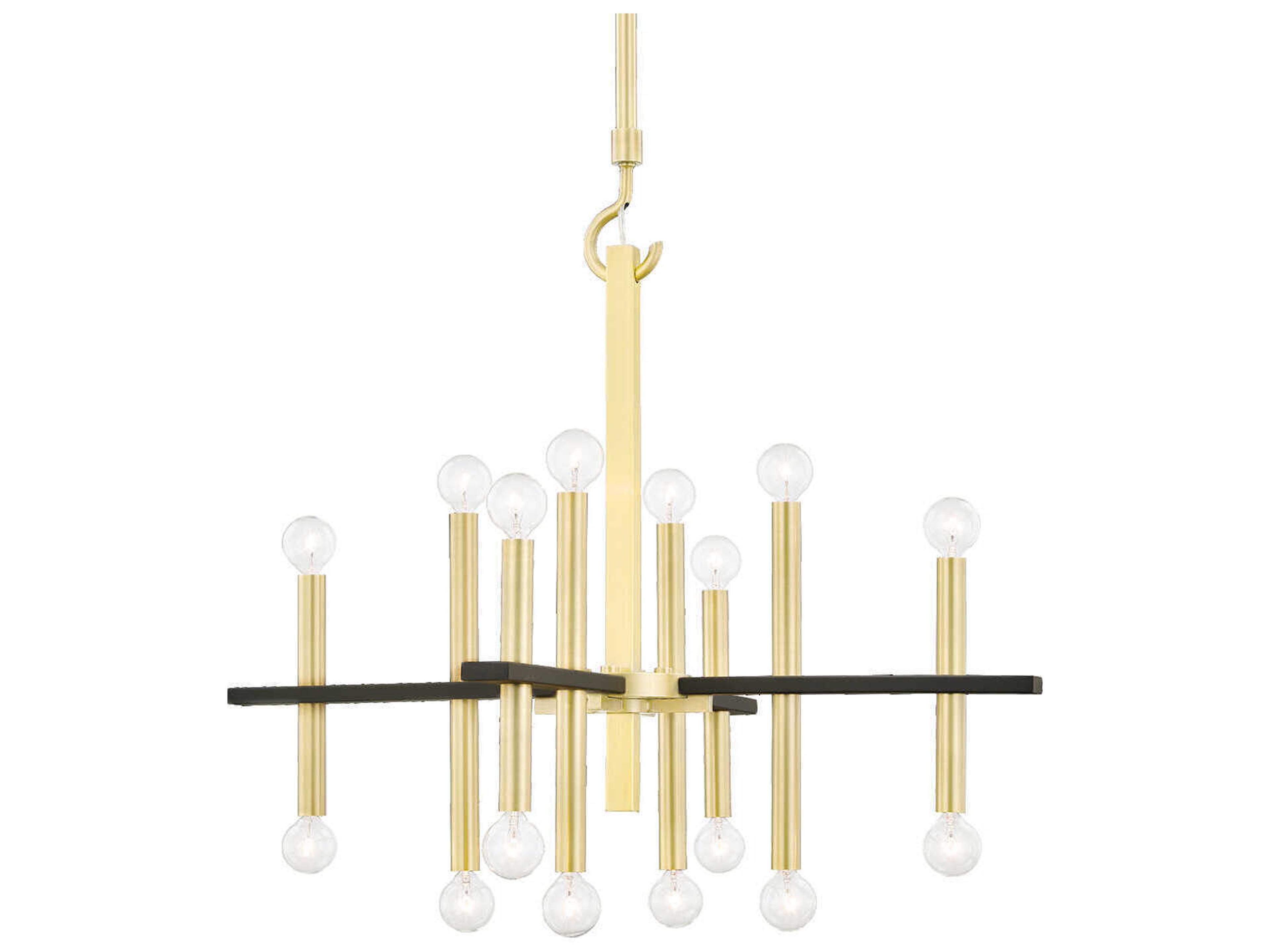 Mitzi Colette 16-Light6-Light Aged Brass Black Candelabra Chandelier