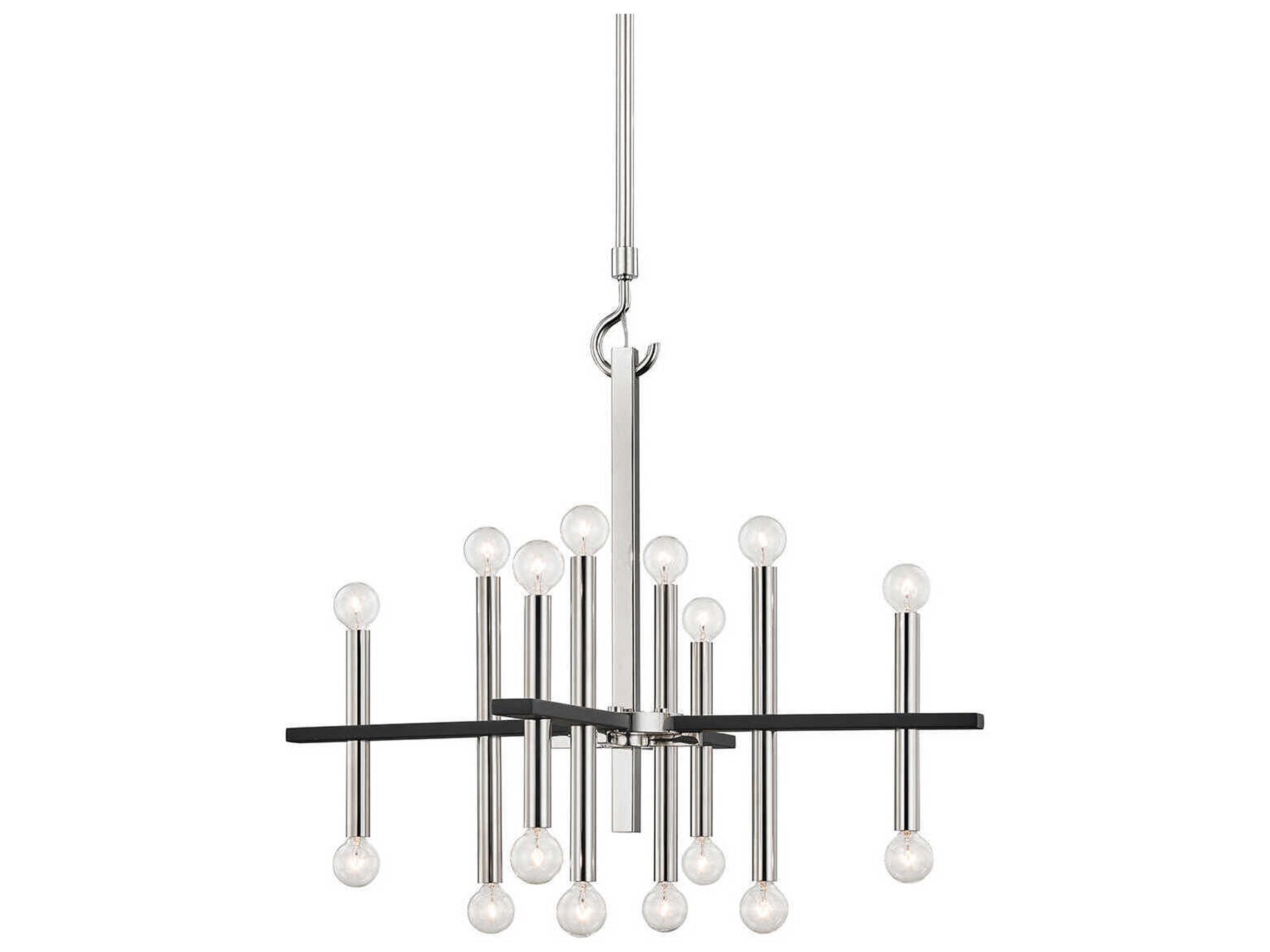 Mitzi Colette 16-Light6-Light Polished Nickel Black Candelabra Chandelier