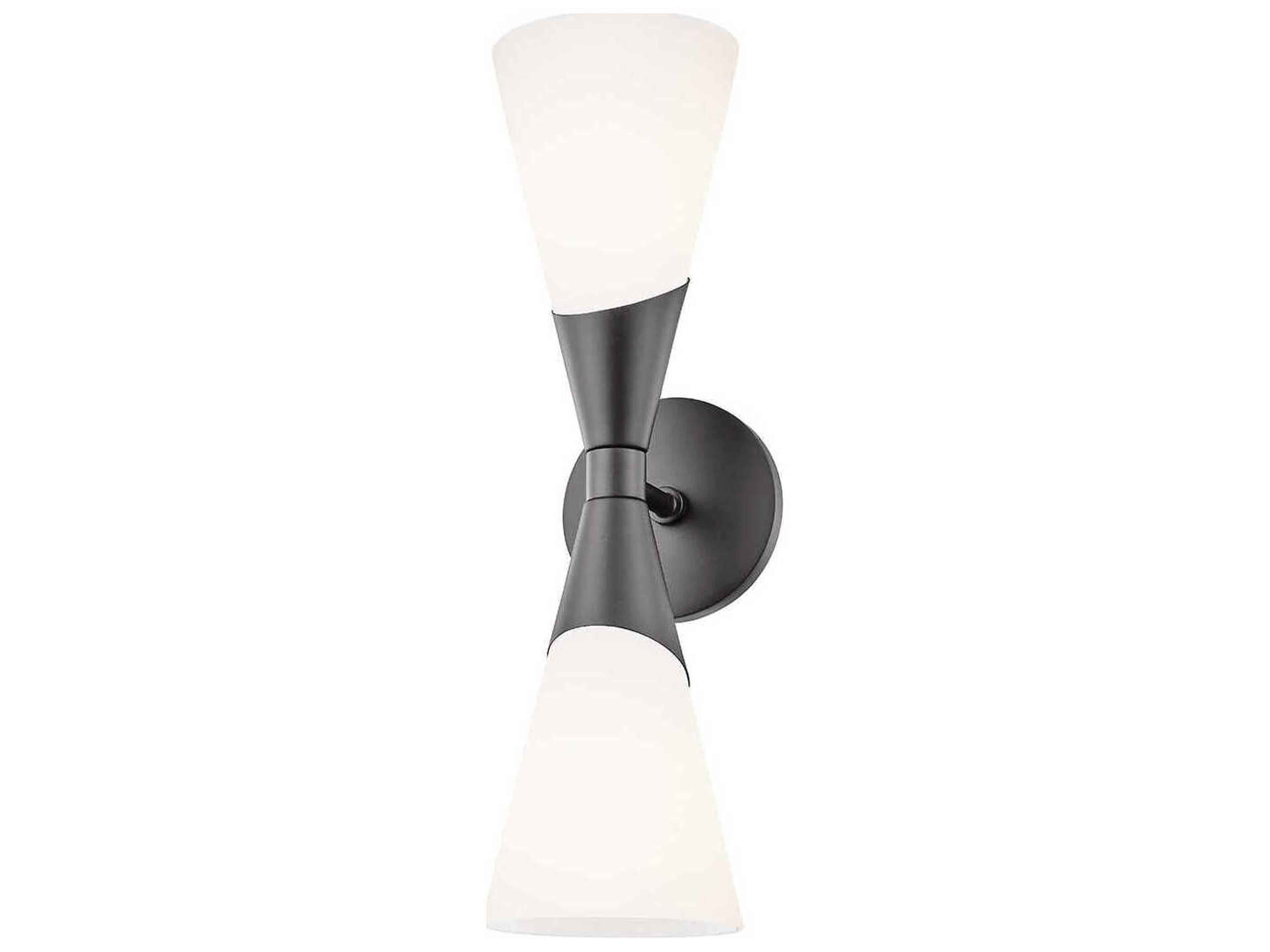Parker 2-Light Black Glass Wall Sconce