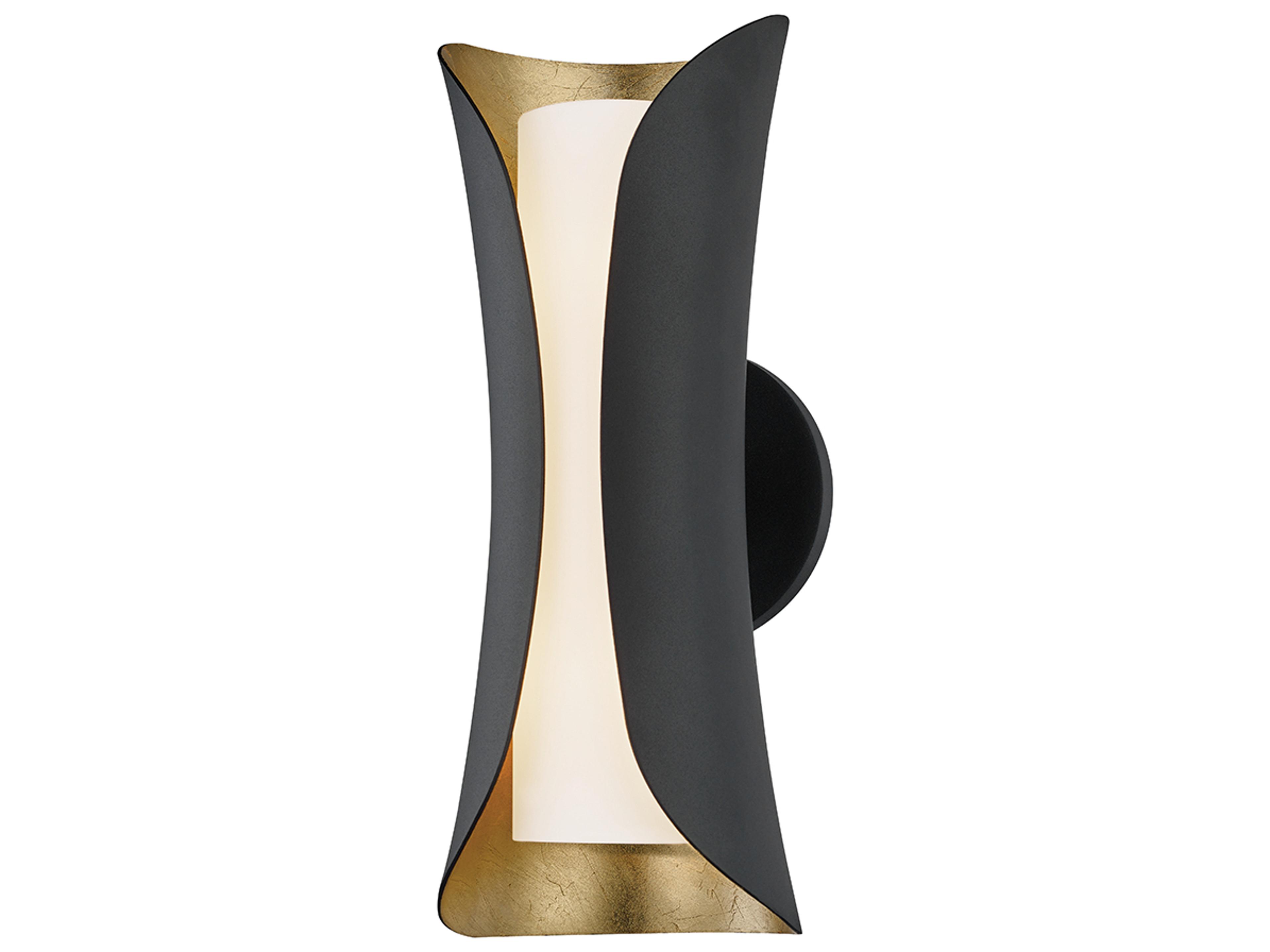 Mitzi Josie 2-Light Gold Leaf Black Glass Wall Sconce