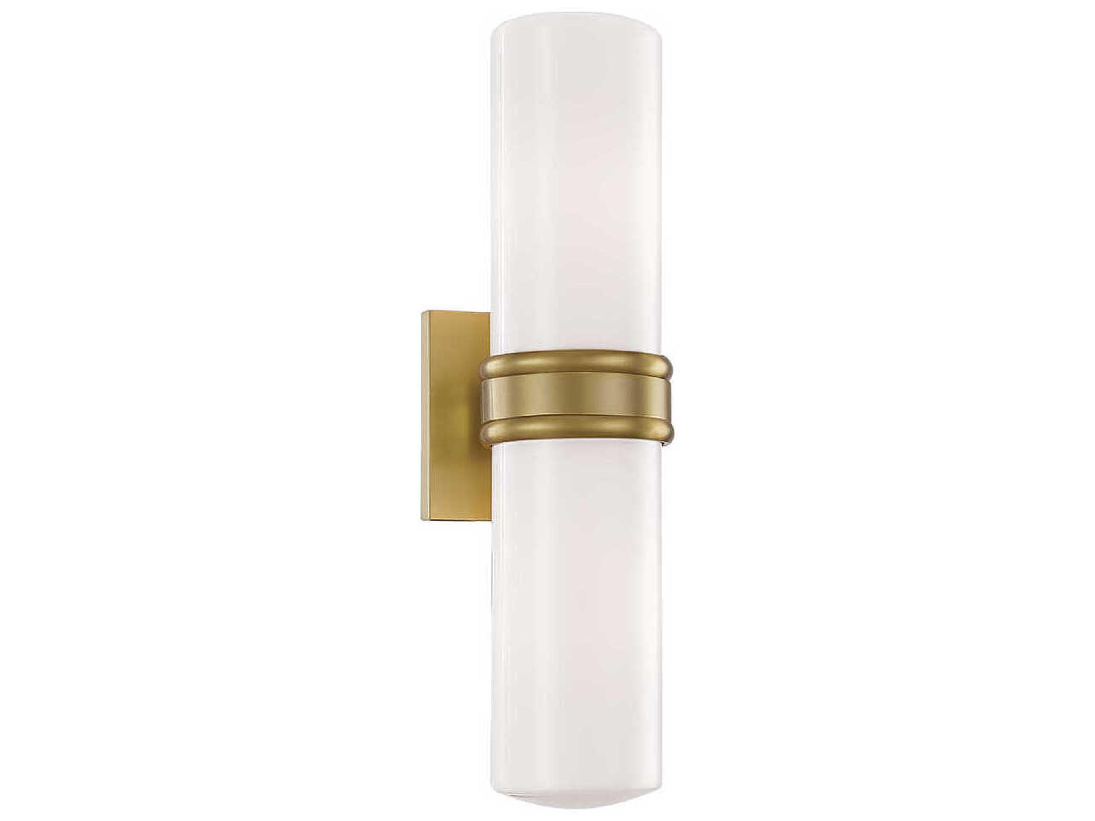Mitzi Natalie 2-Light Aged Brass Glass Wall Sconce