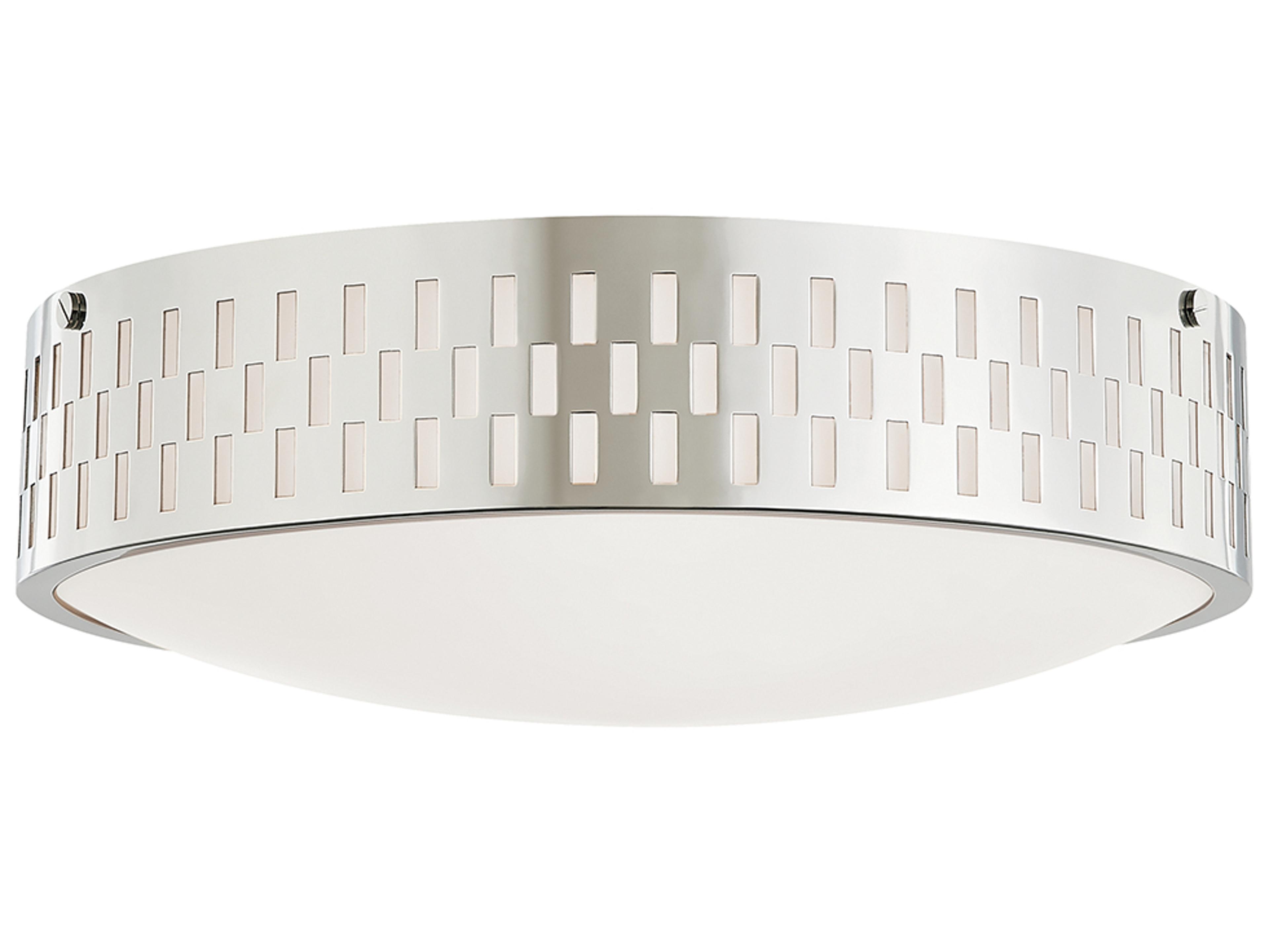 Mitzi Phoebe 3-Light Polished Nickel Glass Geometric Flush Mount