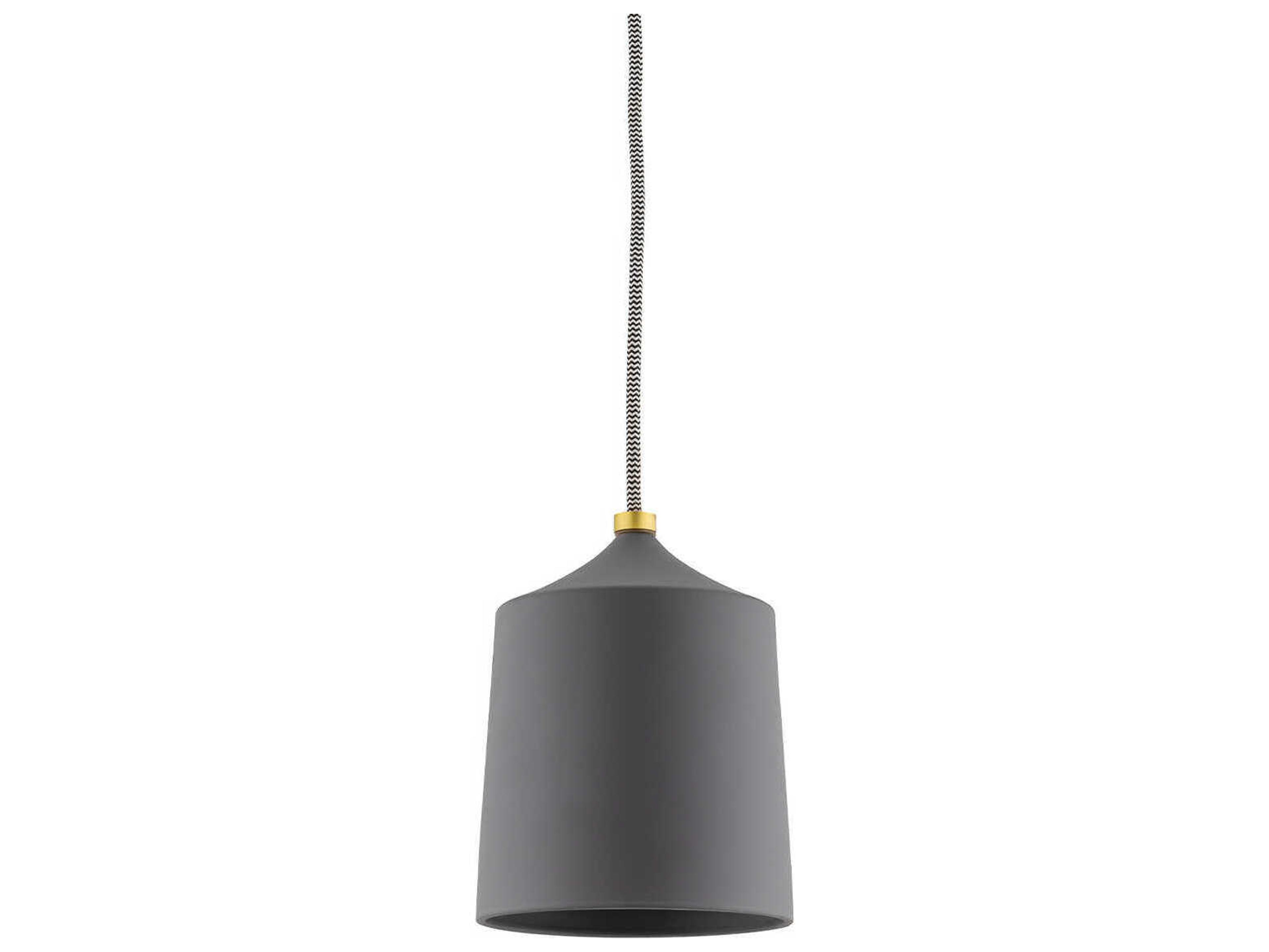 Mitzi Megan 1-Light Aged Brass Matte Black Drum Mini Pendant