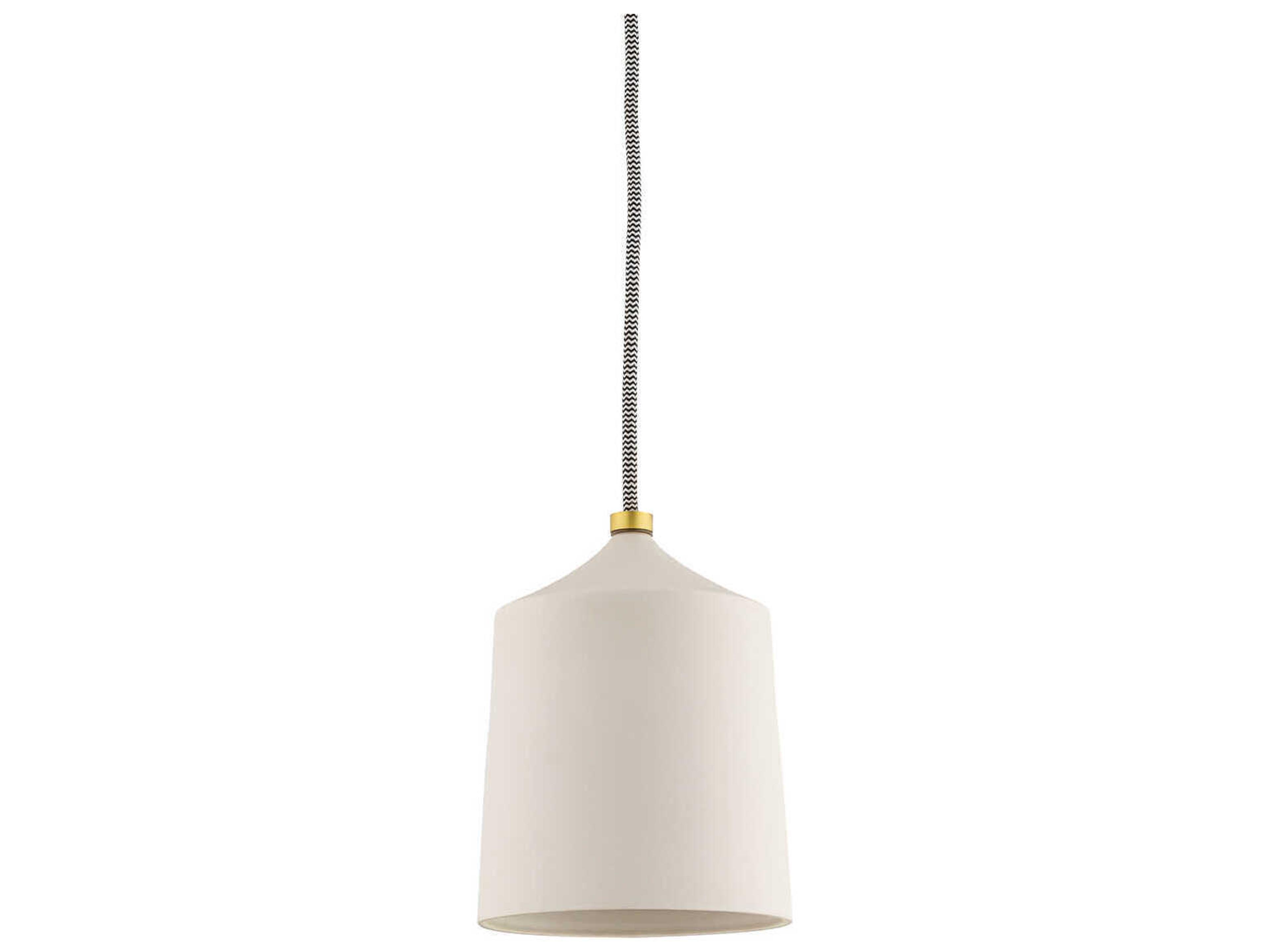 Mitzi Megan 1-Light Aged Brass Matte White Drum Mini Pendant