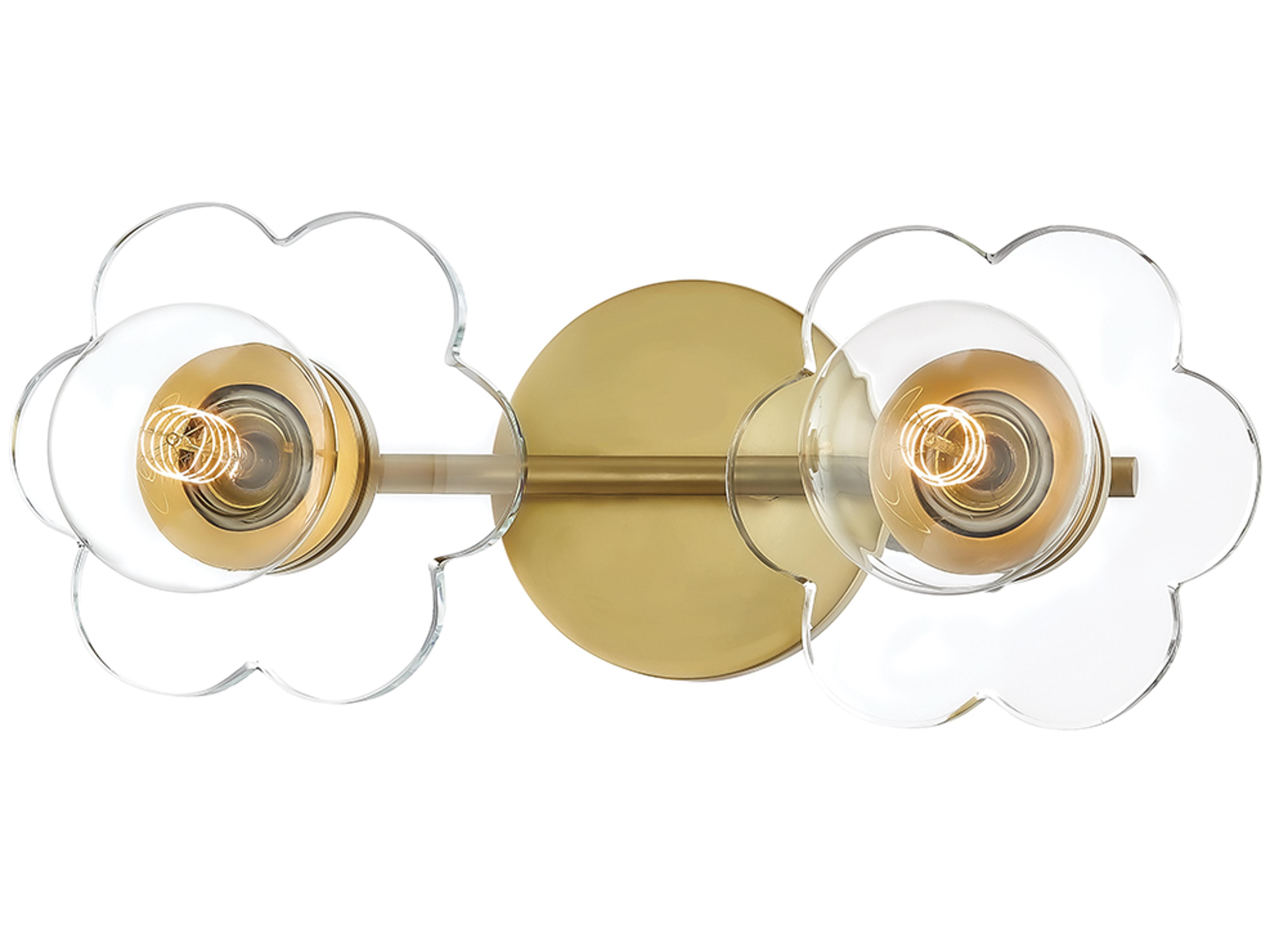 Mitzi Alexa 2-Light Aged Brass Crystal Vanity Light