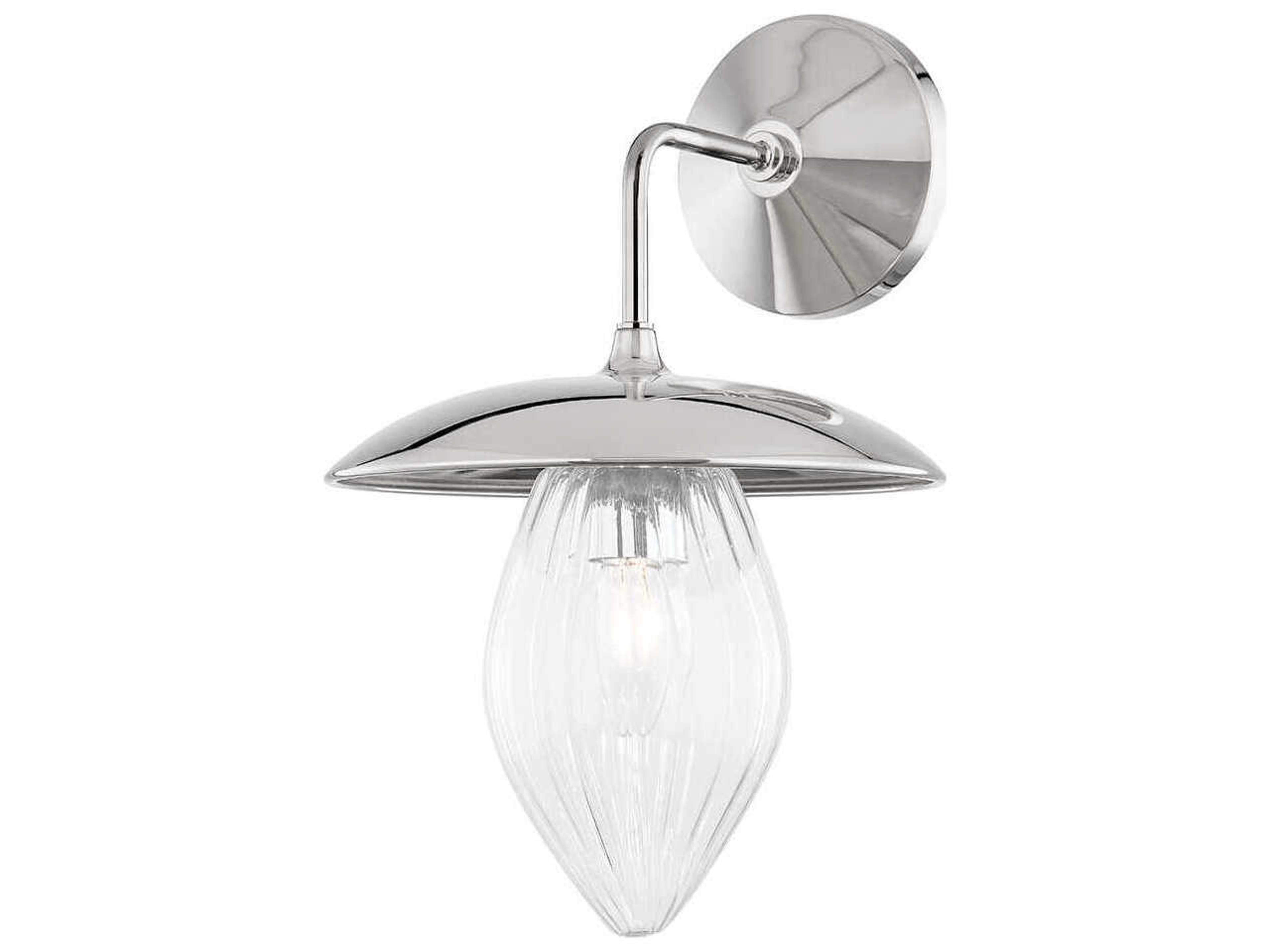 Mitzi Lana 1-Light Polished Nickel Clear Glass Wall Sconce
