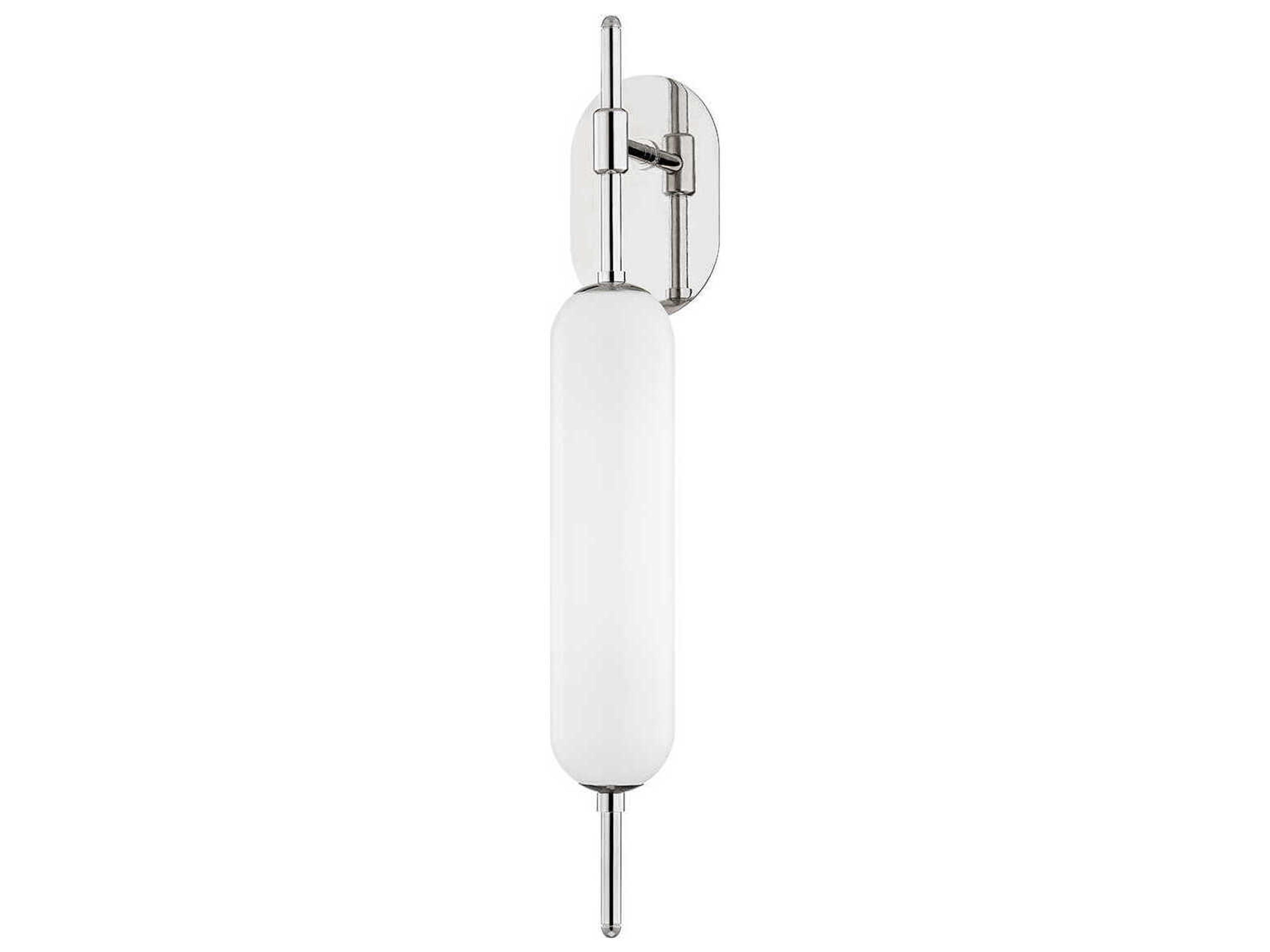 Miley 1-Light Polished Nickel White Glass Wall Sconce