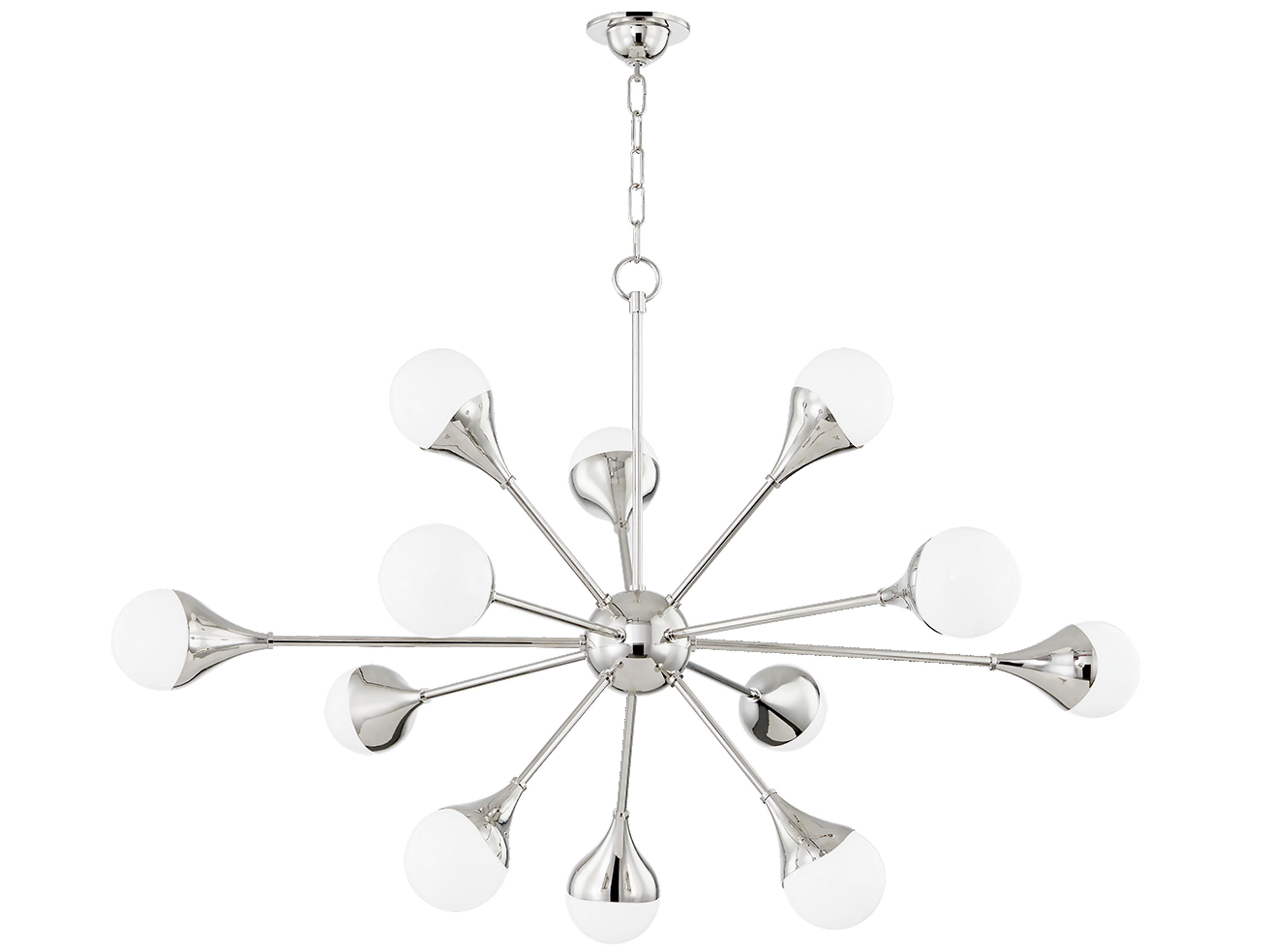 Mitzi Ariana 12-Light Polished Nickel Glass LED Globe Sputnik Chandelier