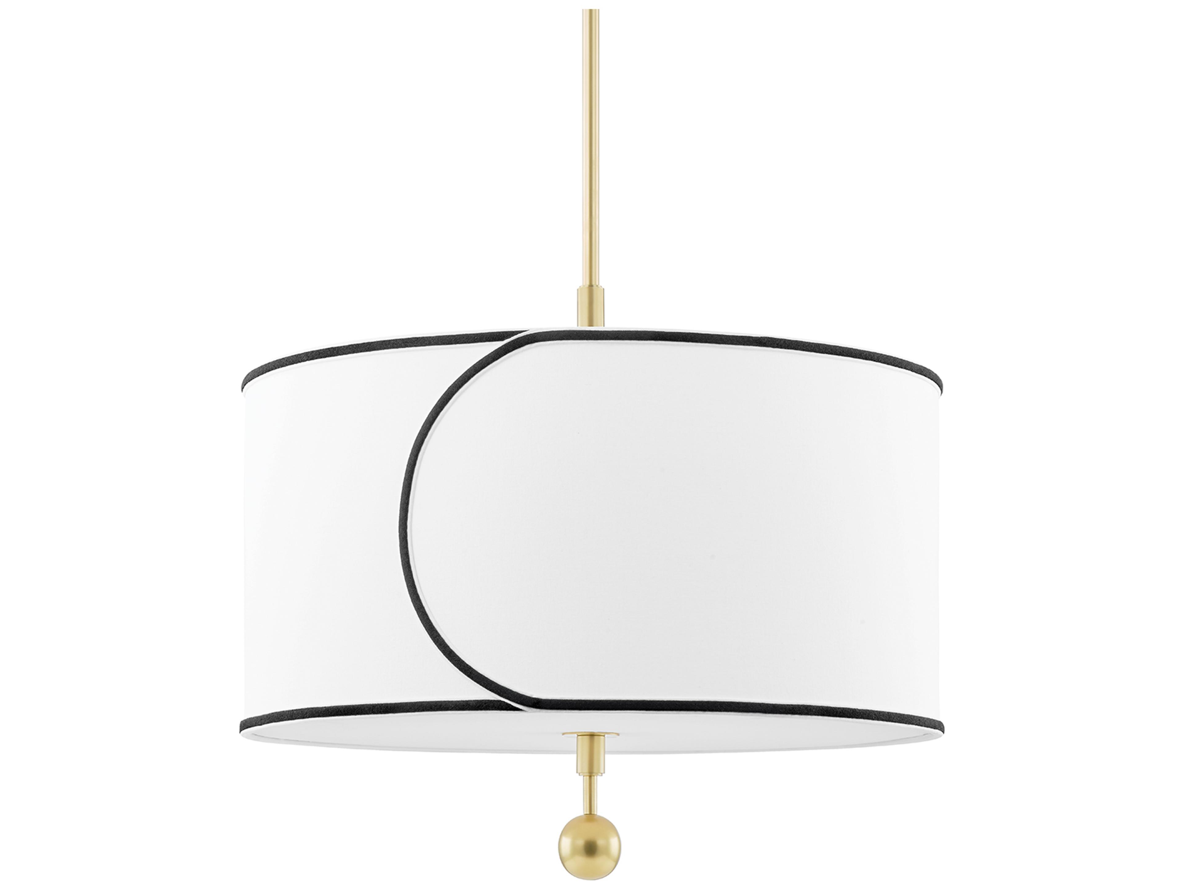 Mitzi Zara 3-Light Aged Brass Drum Pendant
