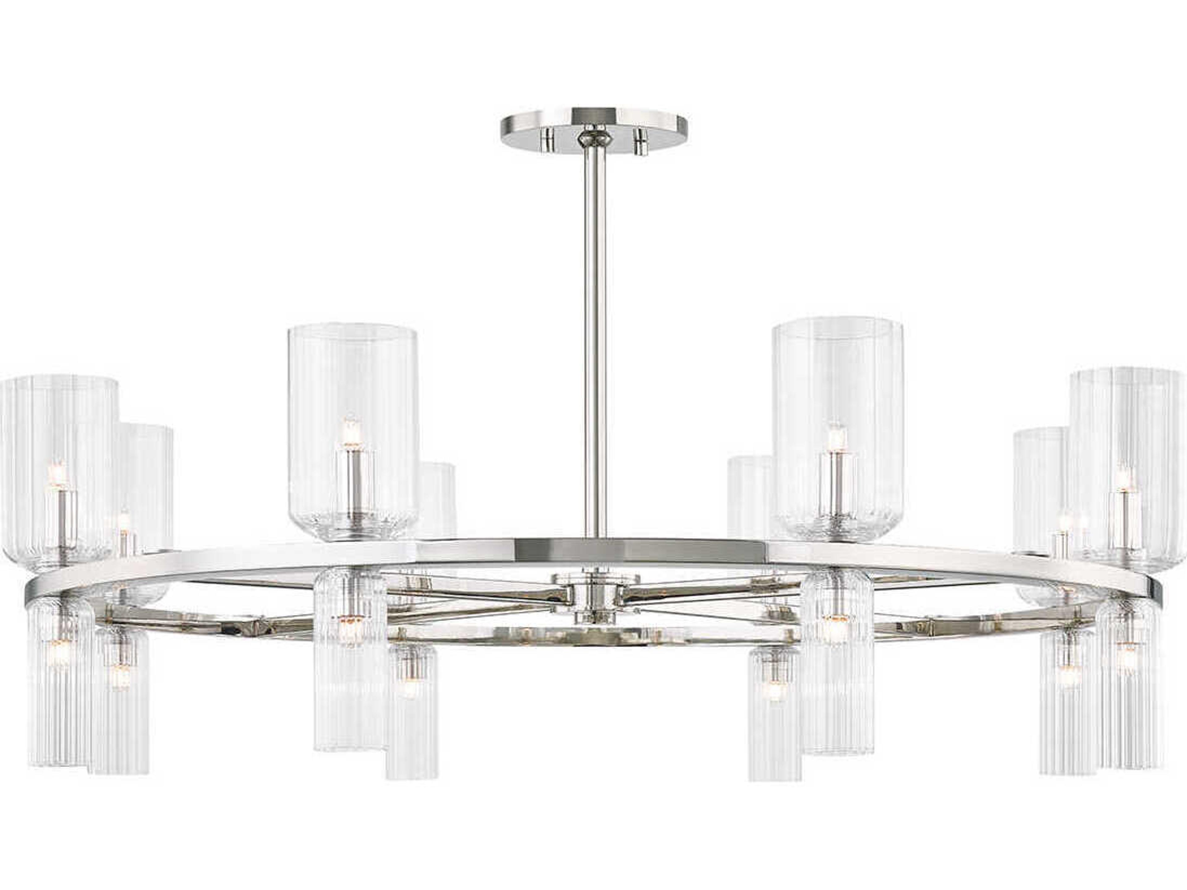 Mitzi Tabitha 16-Light6-Light Polished Nickel Glass Cylinder Geometric Chandelier
