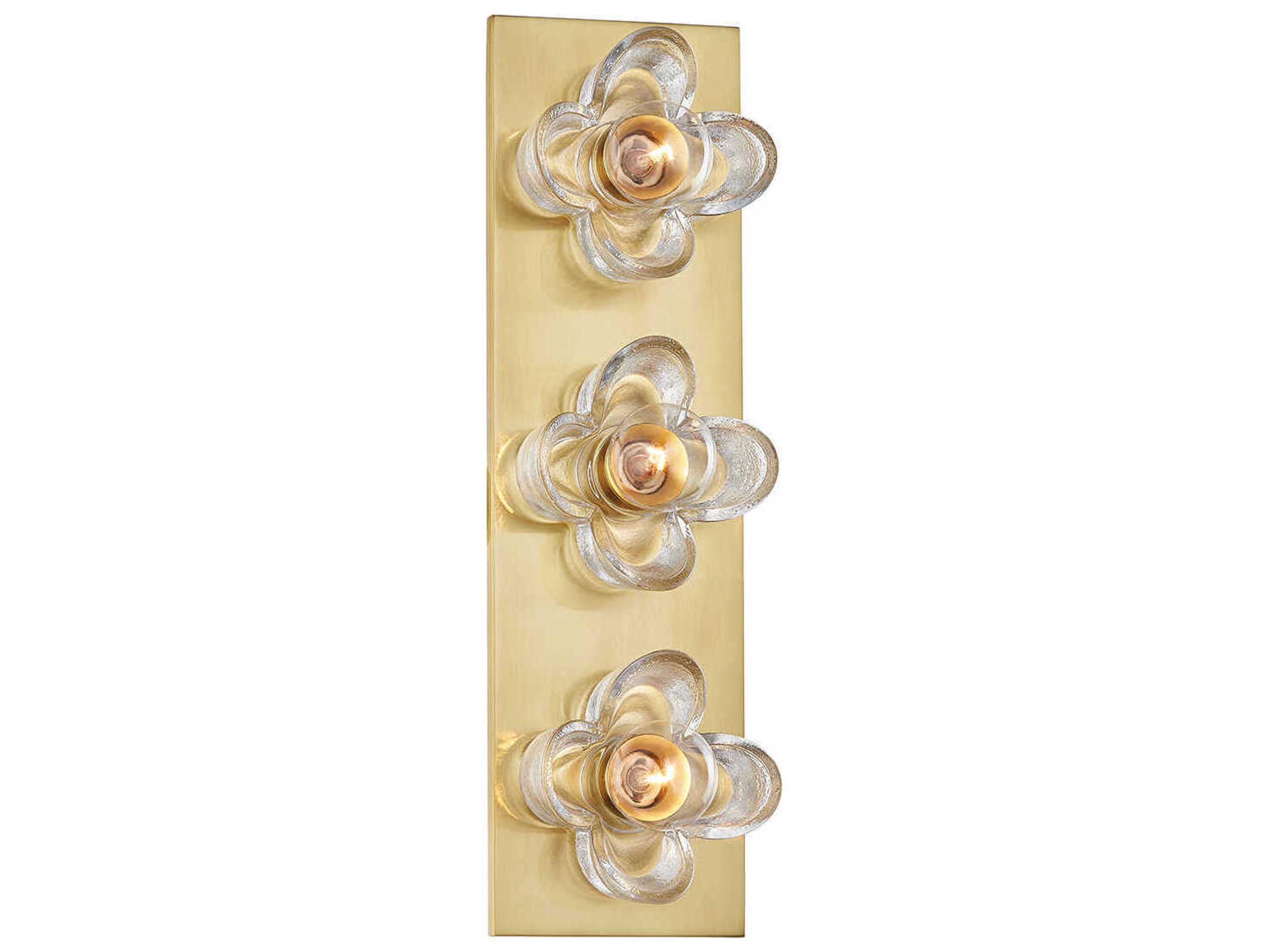 Mitzi Shea 3-Light Aged Brass Glass Vanity Light