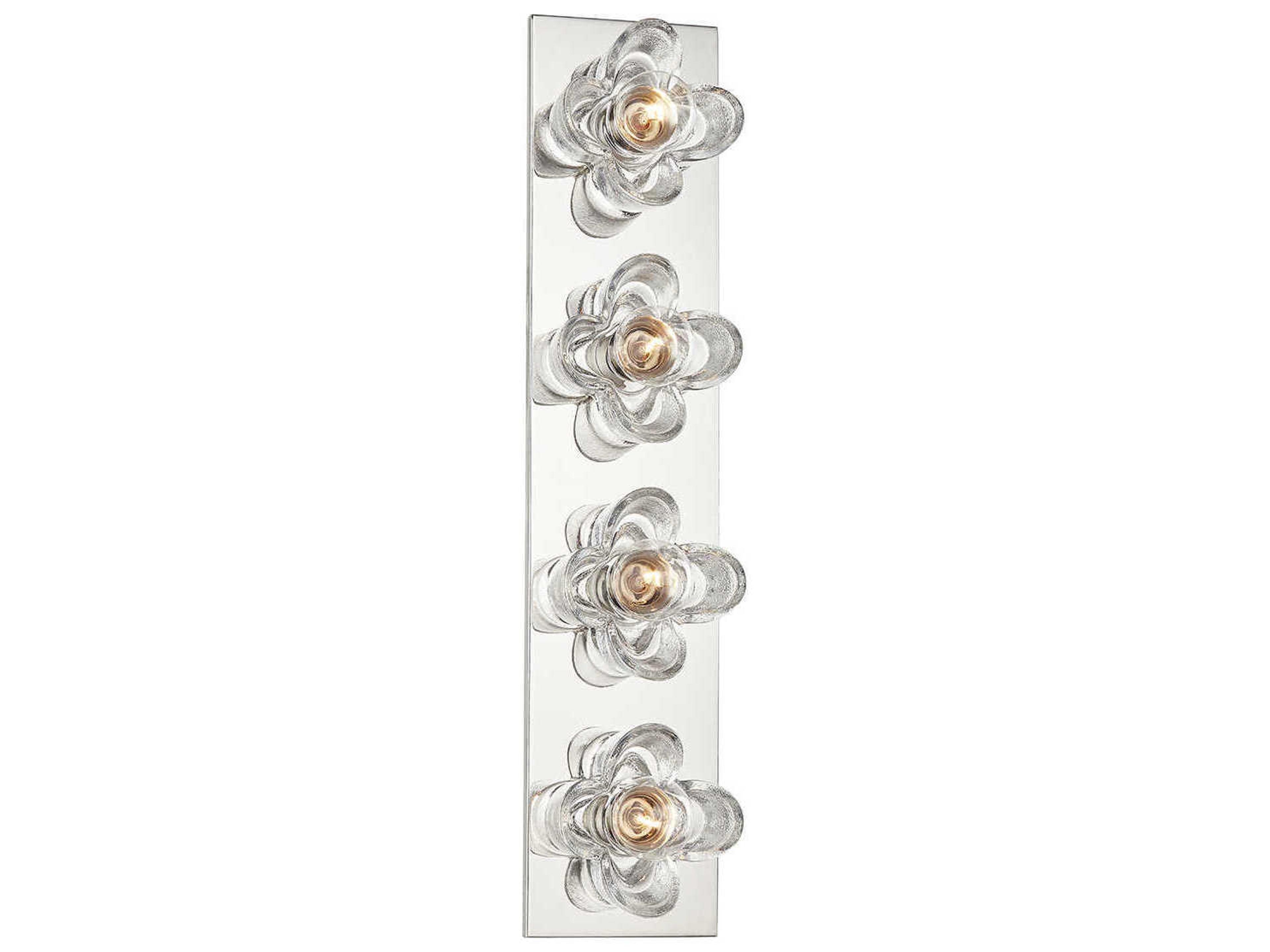 Mitzi Shea 4-Light Polished Nickel Glass Vanity Light