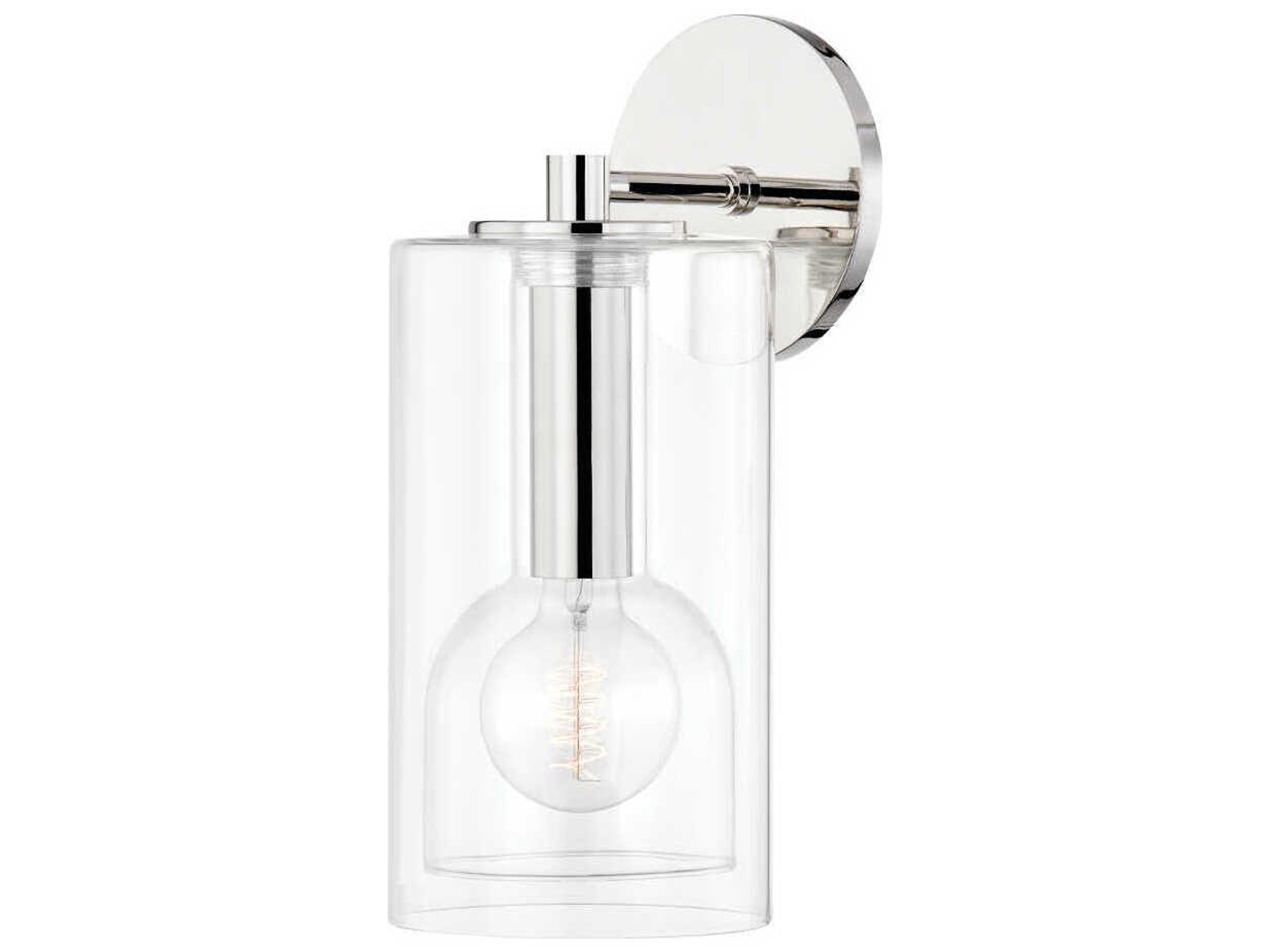 Mitzi Belinda 1-Light Polished Nickel Glass Wall Sconce