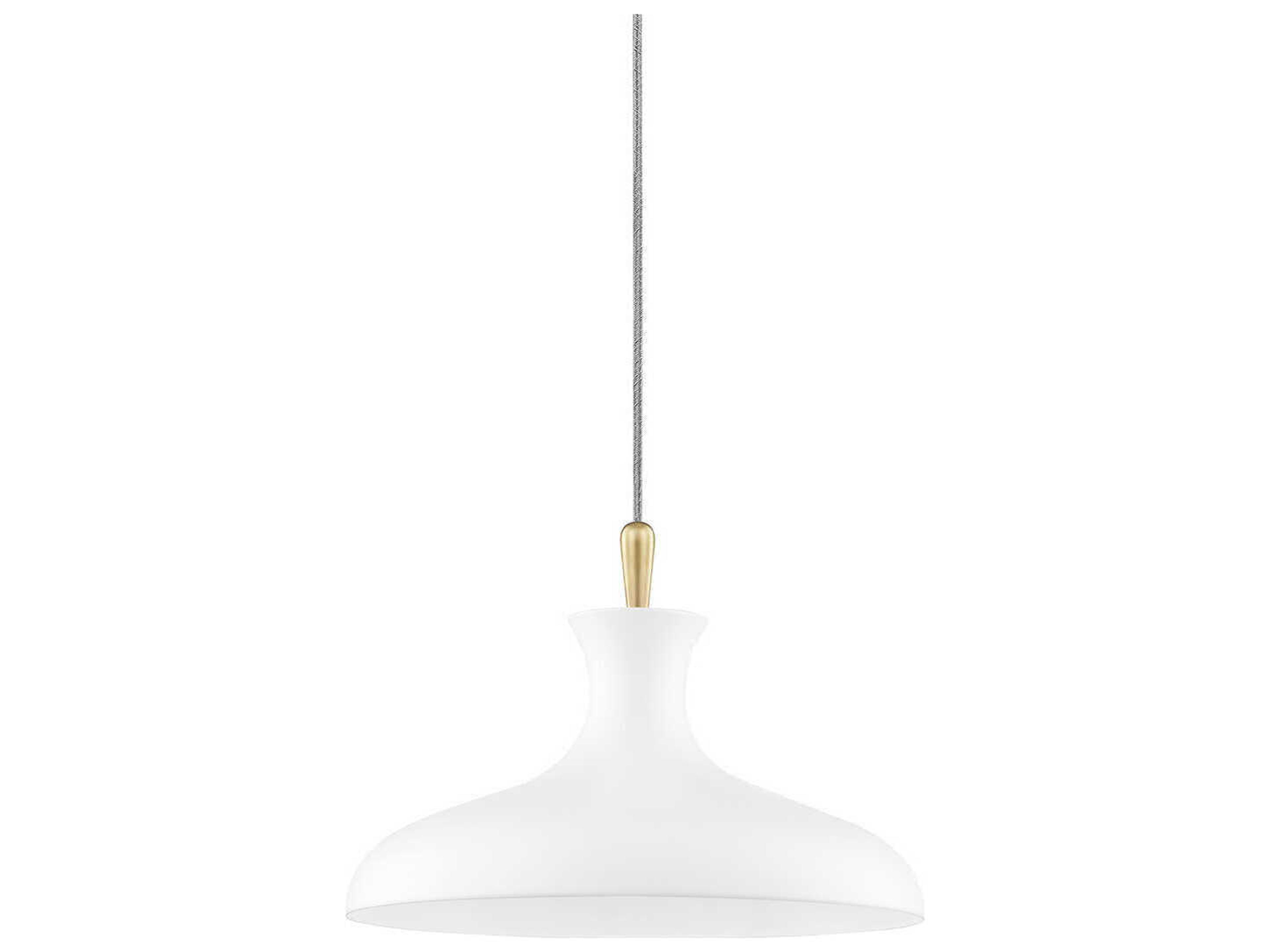 Mitzi Cassidy 1-Light Aged Brass Soft Off White Bowl Pendant