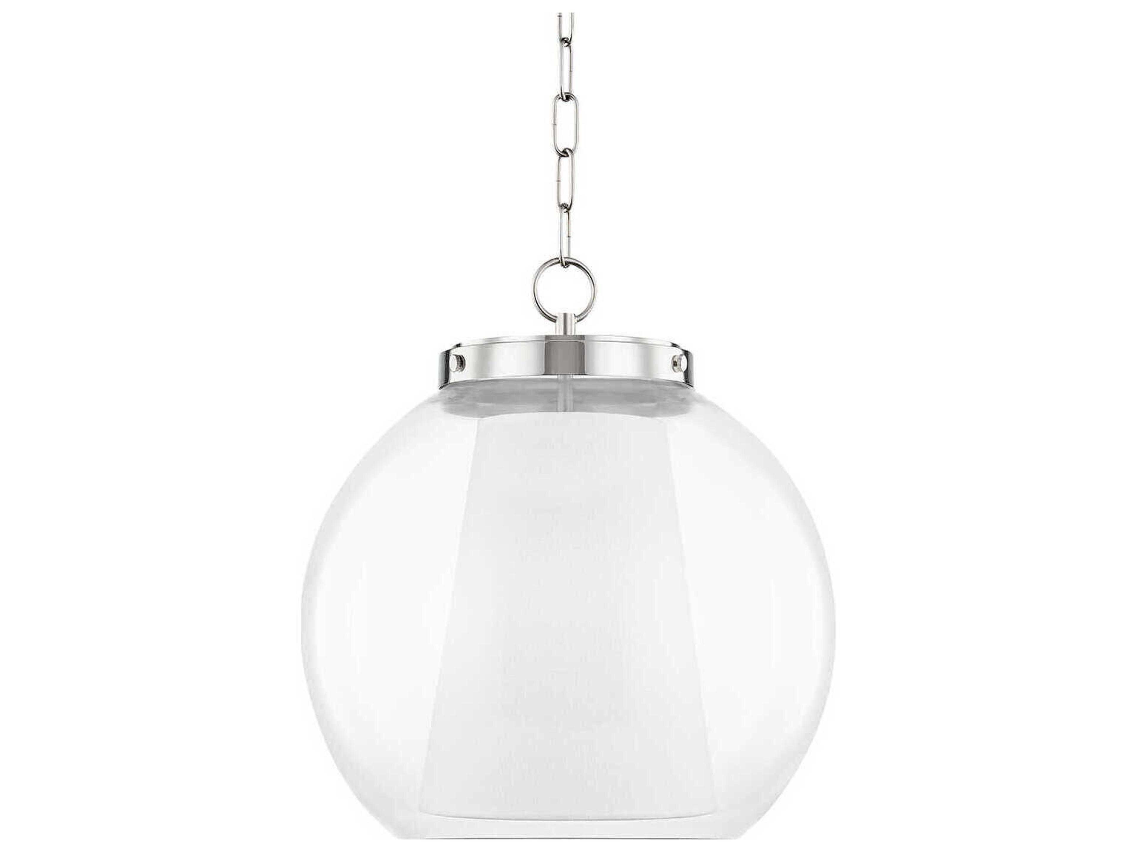 Mitzi Sasha 1-Light Polished Nickel Glass Globe Geometric Pendant