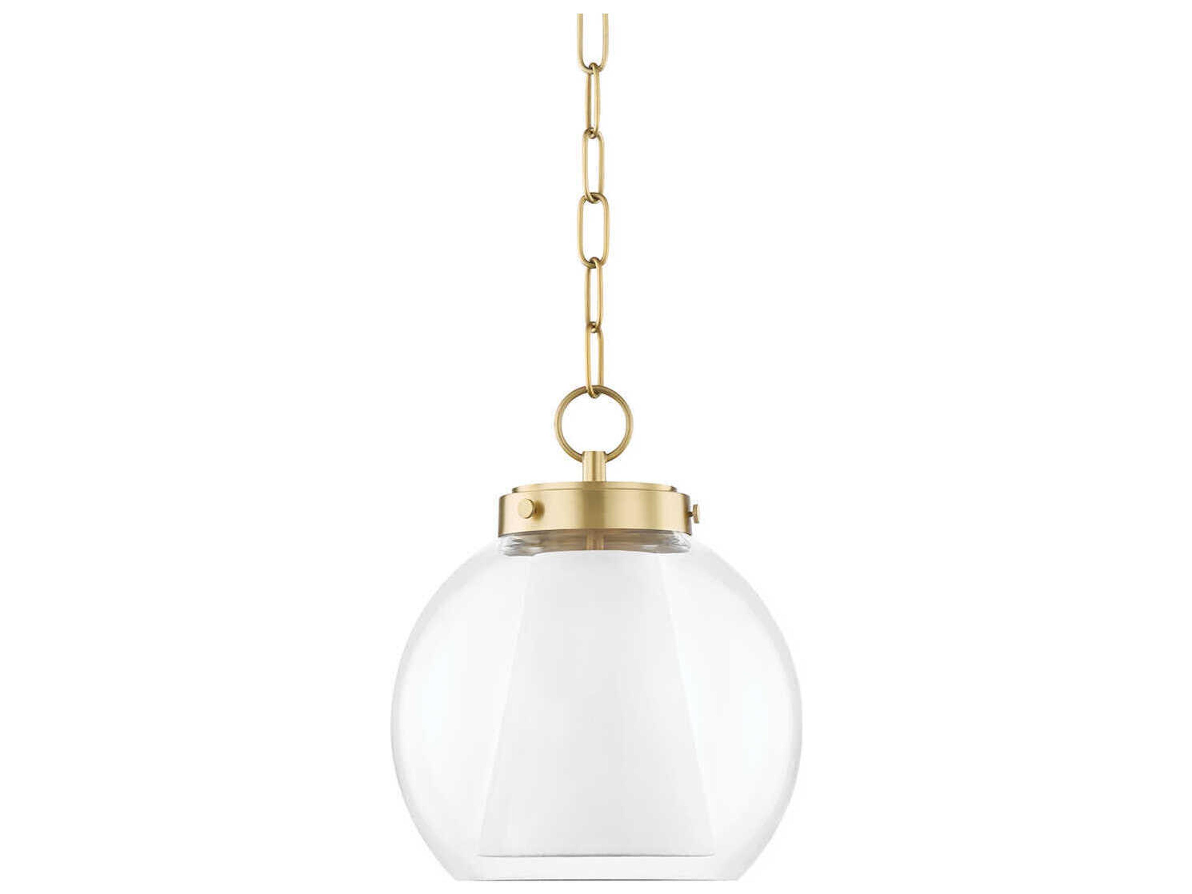 Mitzi Sasha 1-Light Aged Brass Glass Globe Geometric Mini Pendant