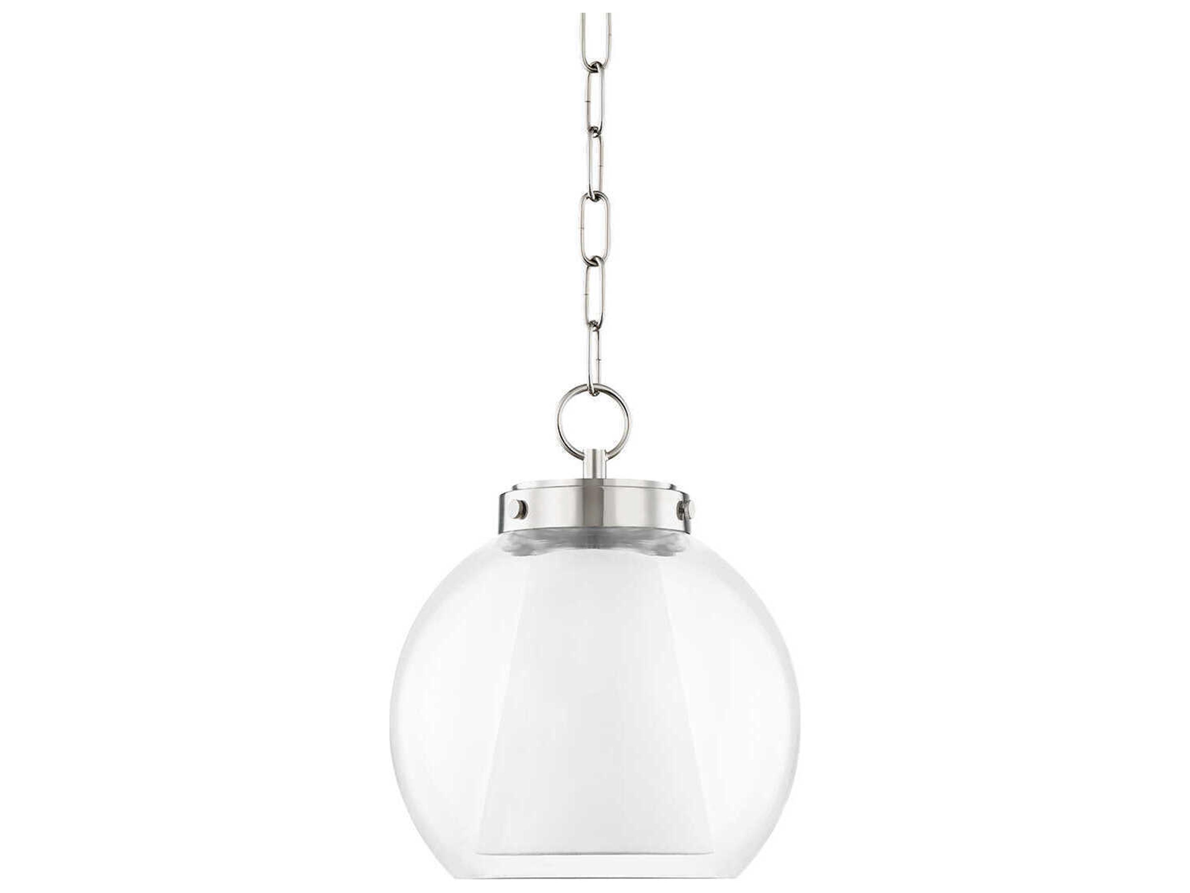 Mitzi Sasha 1-Light Polished Nickel Glass Globe Geometric Mini Pendant
