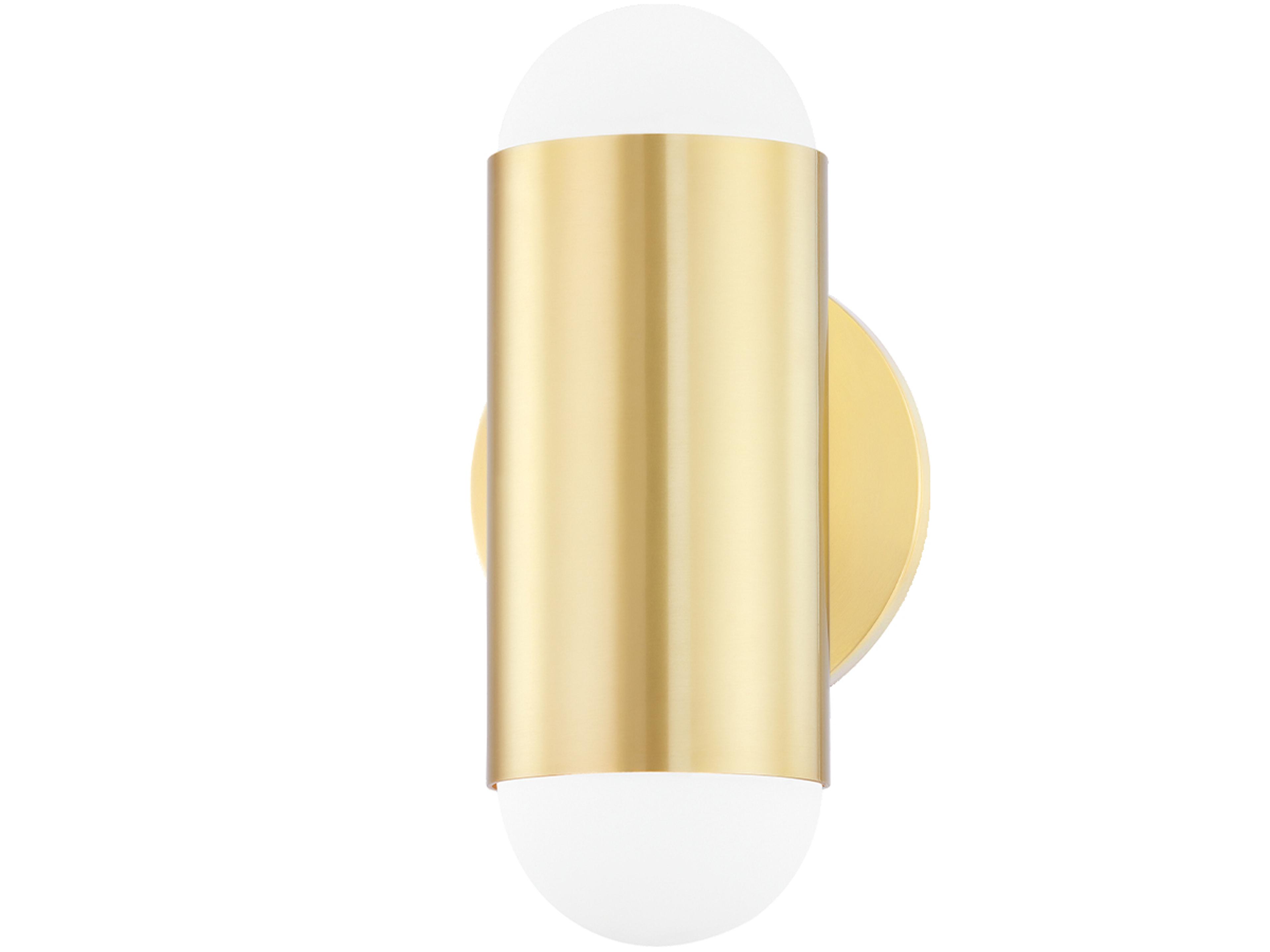Mitzi Kira 2-Light Aged Brass White Wall Sconce