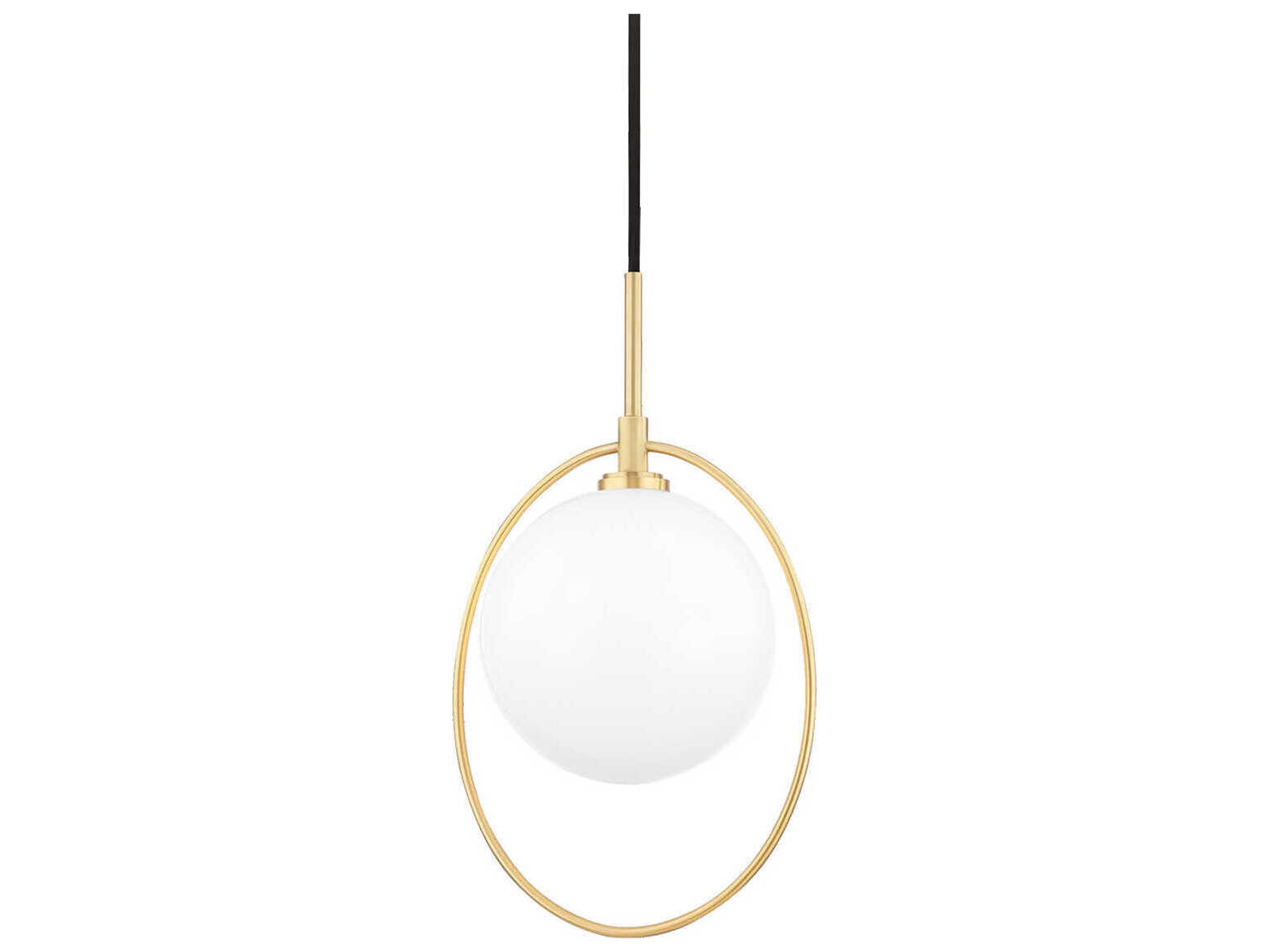 Mitzi Babette 1-Light Aged Brass Glass LED Globe Mini Pendant