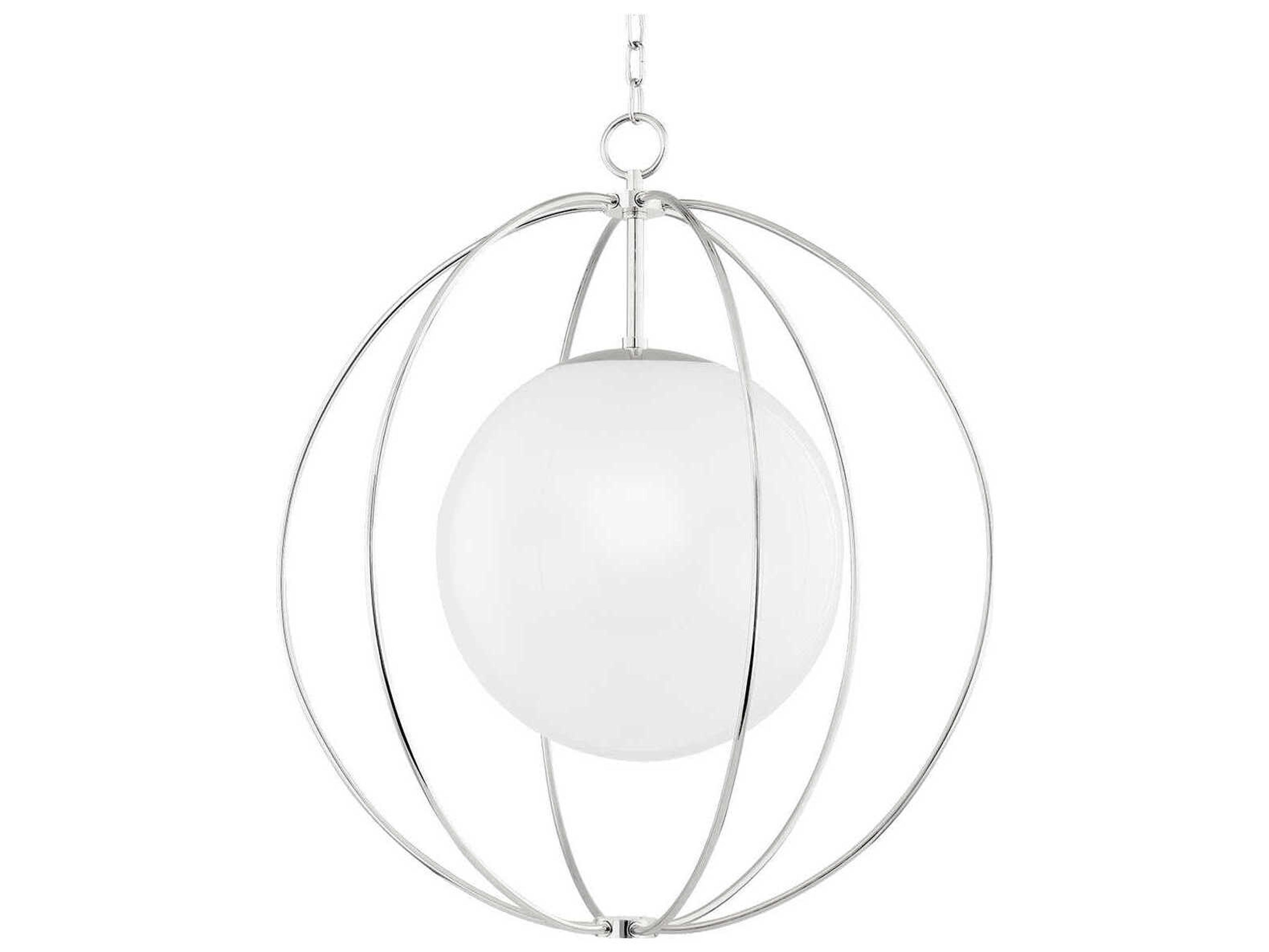 Mitzi Lyla 1-Light Polished Nickel Glass Globe Pendant