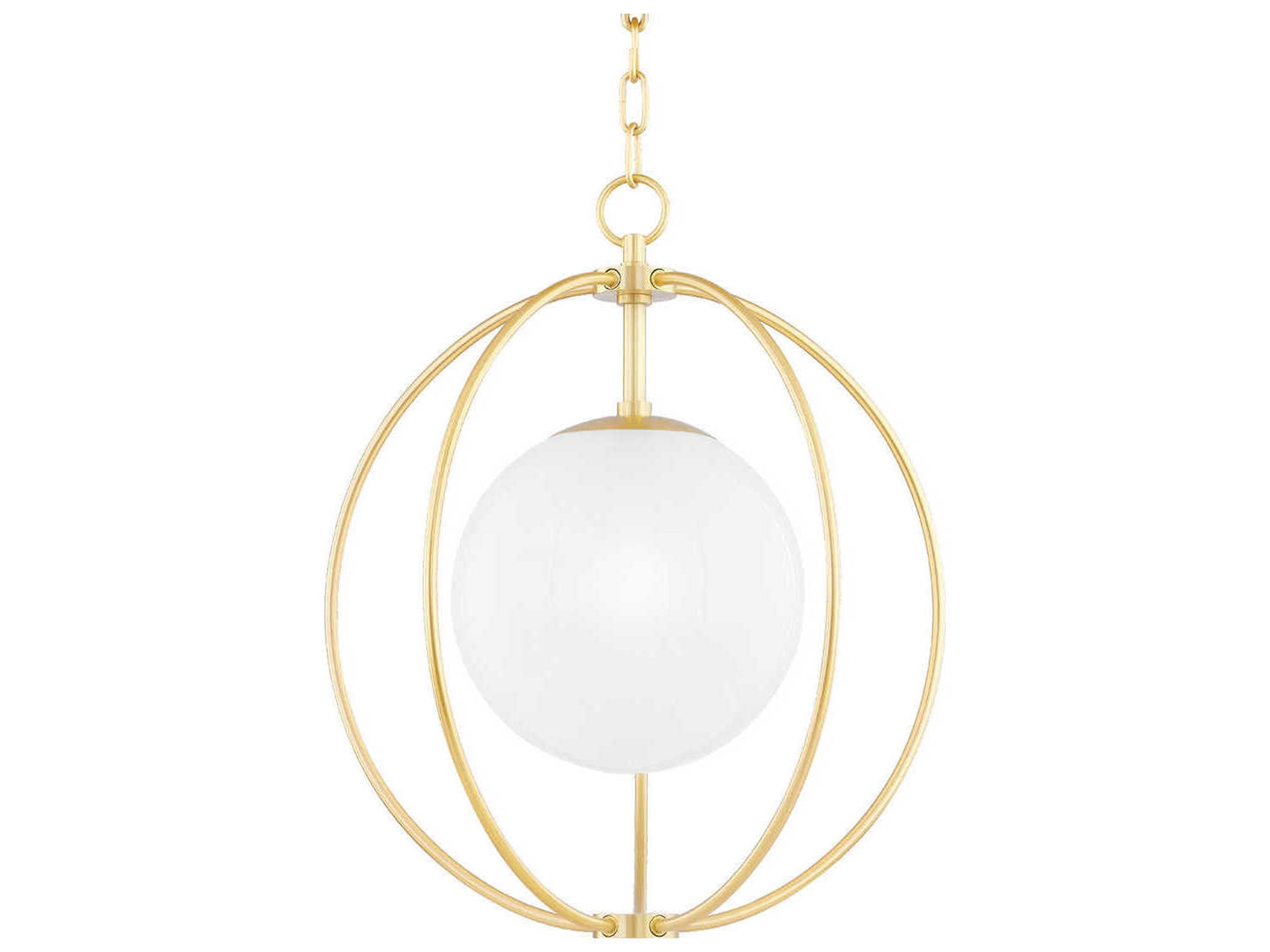 Lyla 1-Light Aged Brass Glass Globe Pendant
