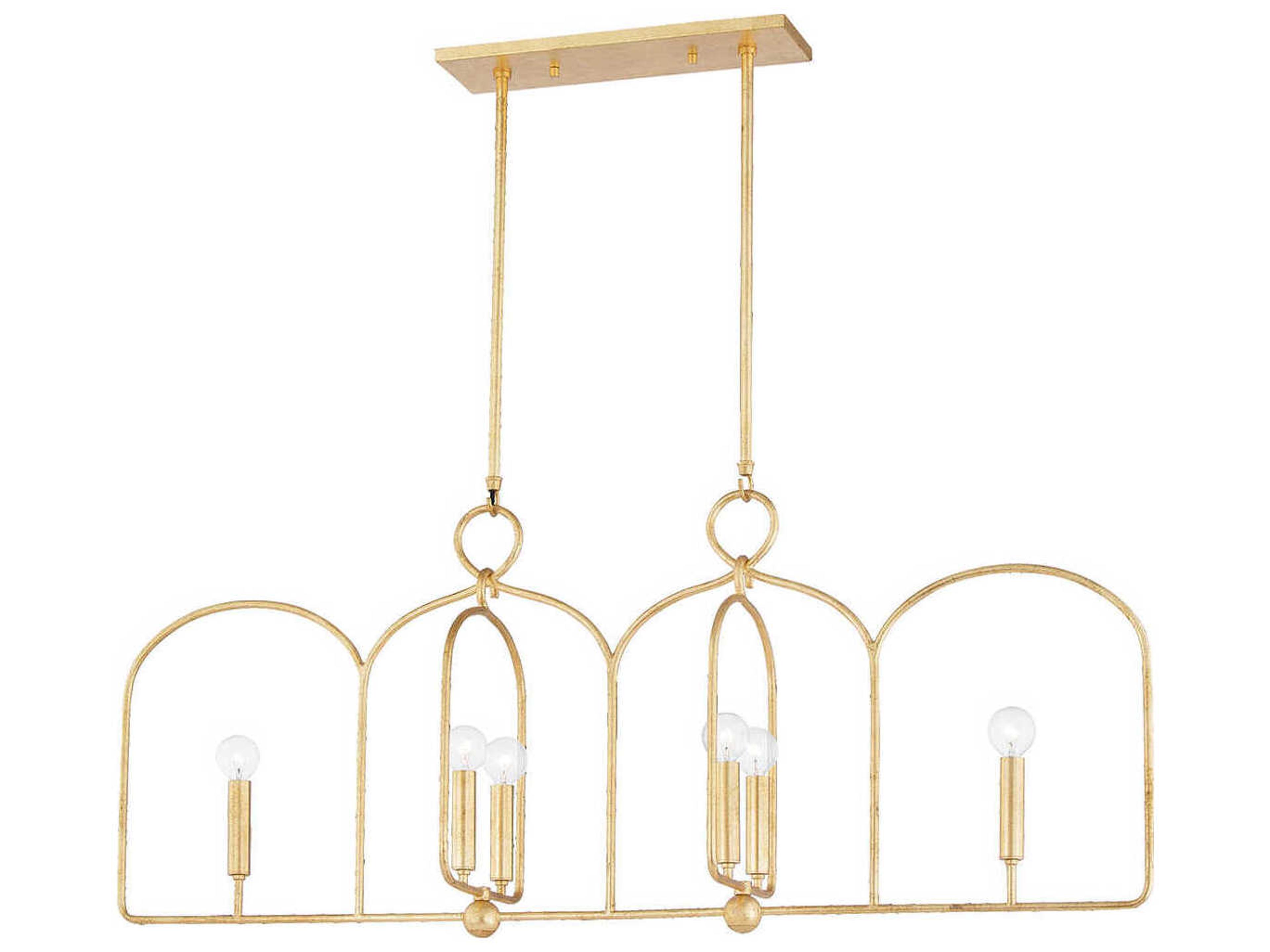 Mitzi Mallory 6-Light Gold Leaf Island Pendant