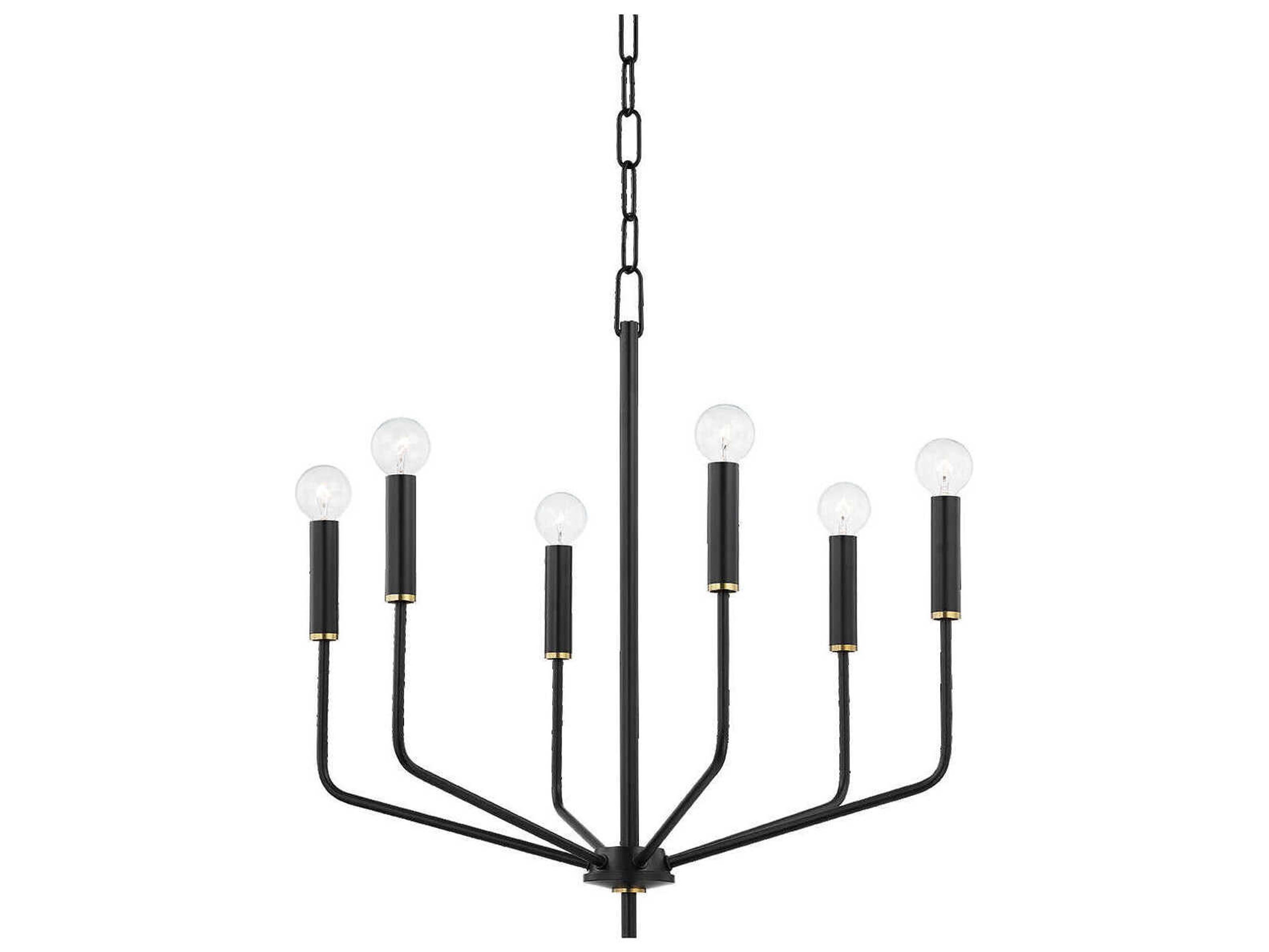 Mitzi Bailey 6-Light Aged Brass Soft Black Candelabra Chandelier