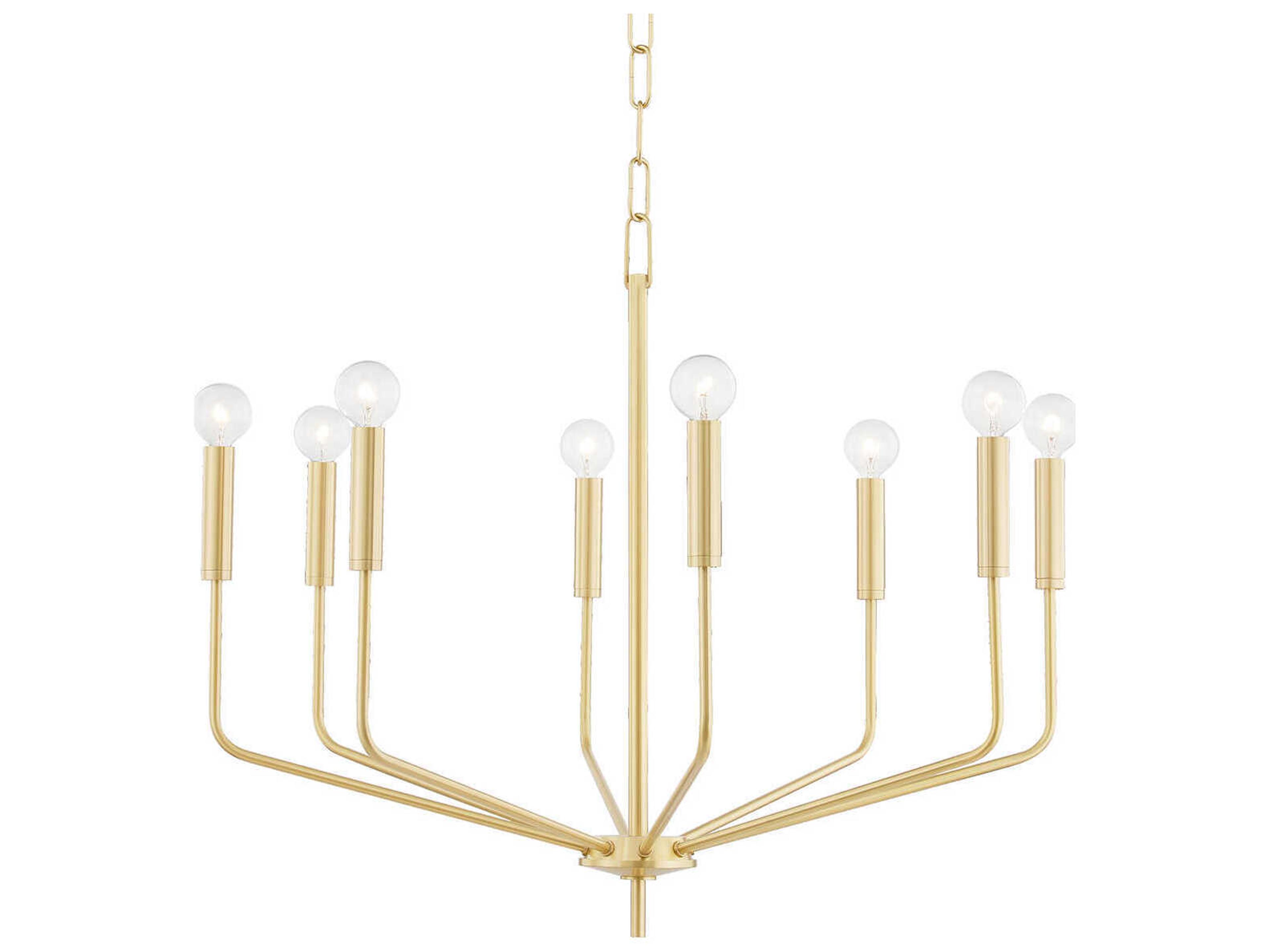 Bailey 8-Light Aged Brass Candelabra Chandelier