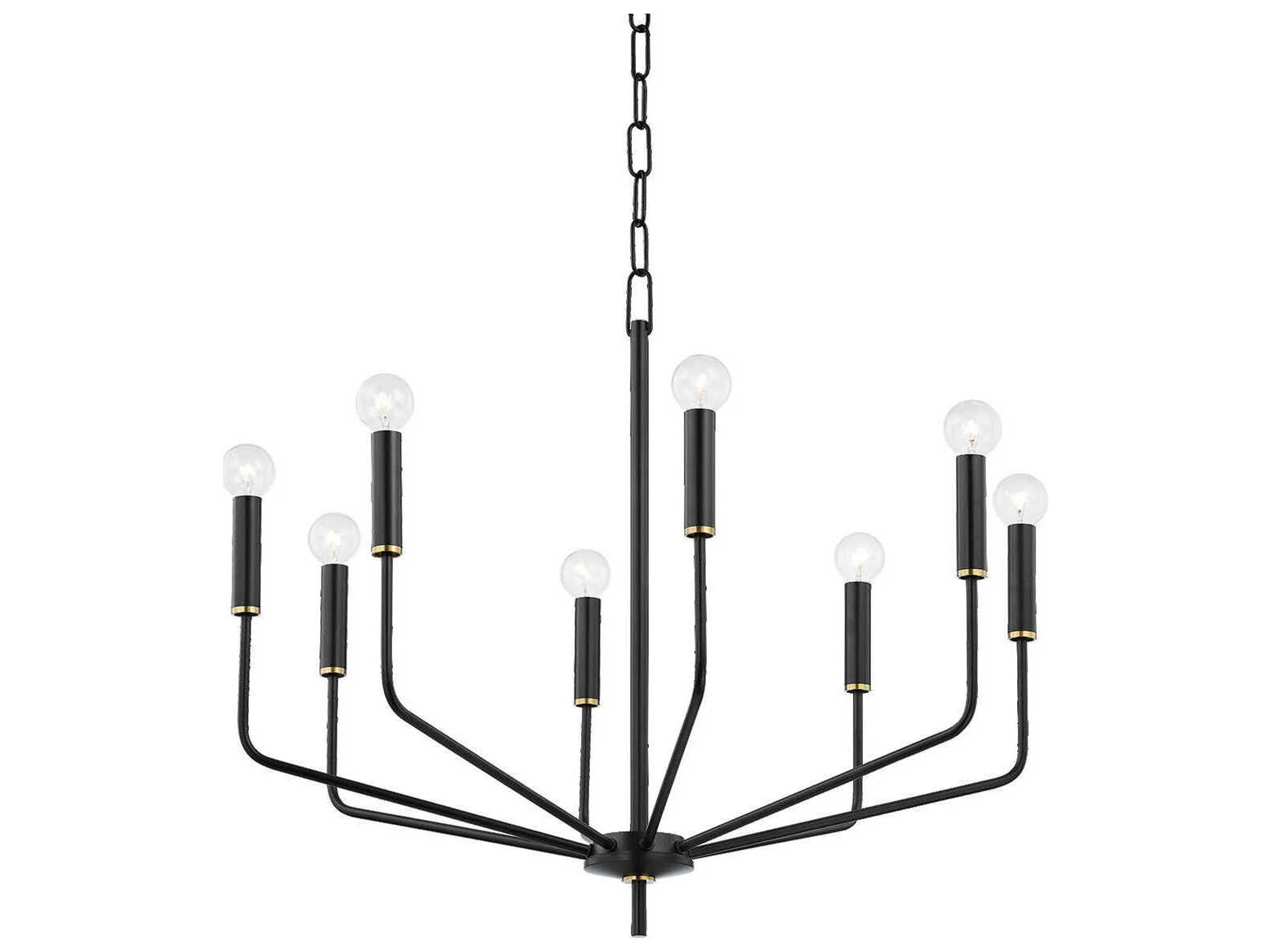 Mitzi Bailey 8-Light Aged Brass Soft Black Candelabra Chandelier
