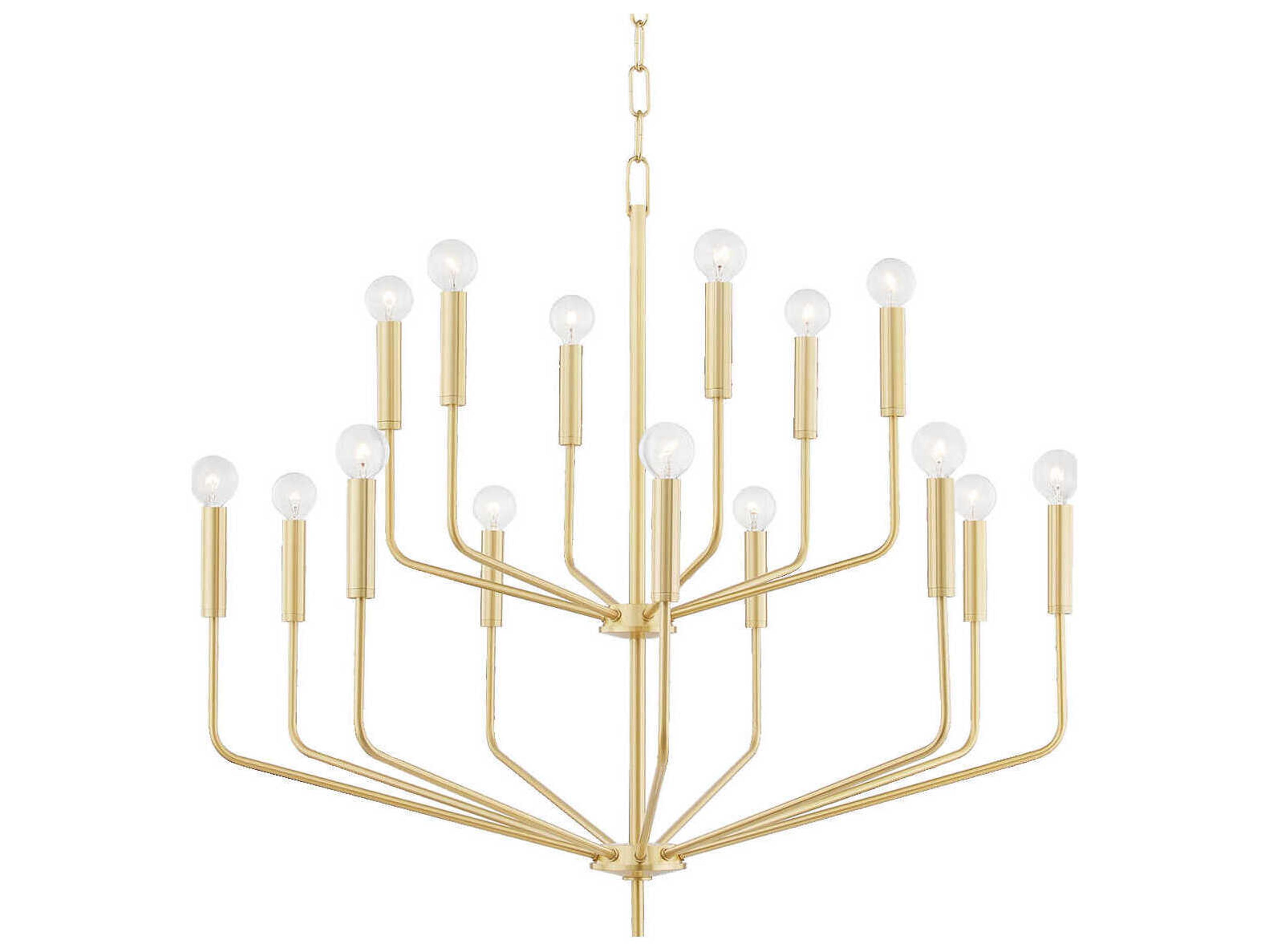 Mitzi Bailey 15-Light Aged Brass Candelabra Tiered Chandelier