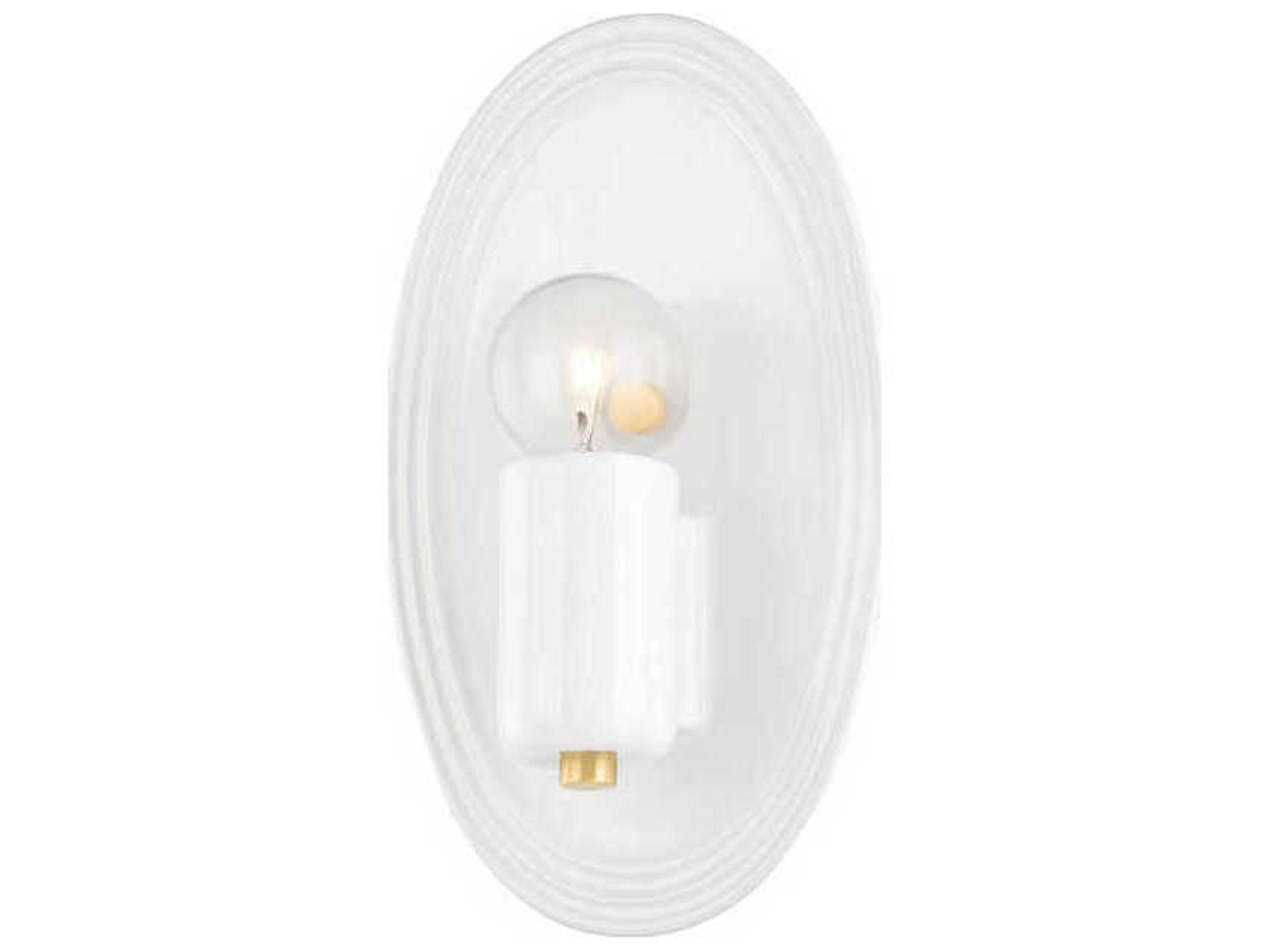 Mitzi Joyce 1-Light Aged Brass White Wall Sconce