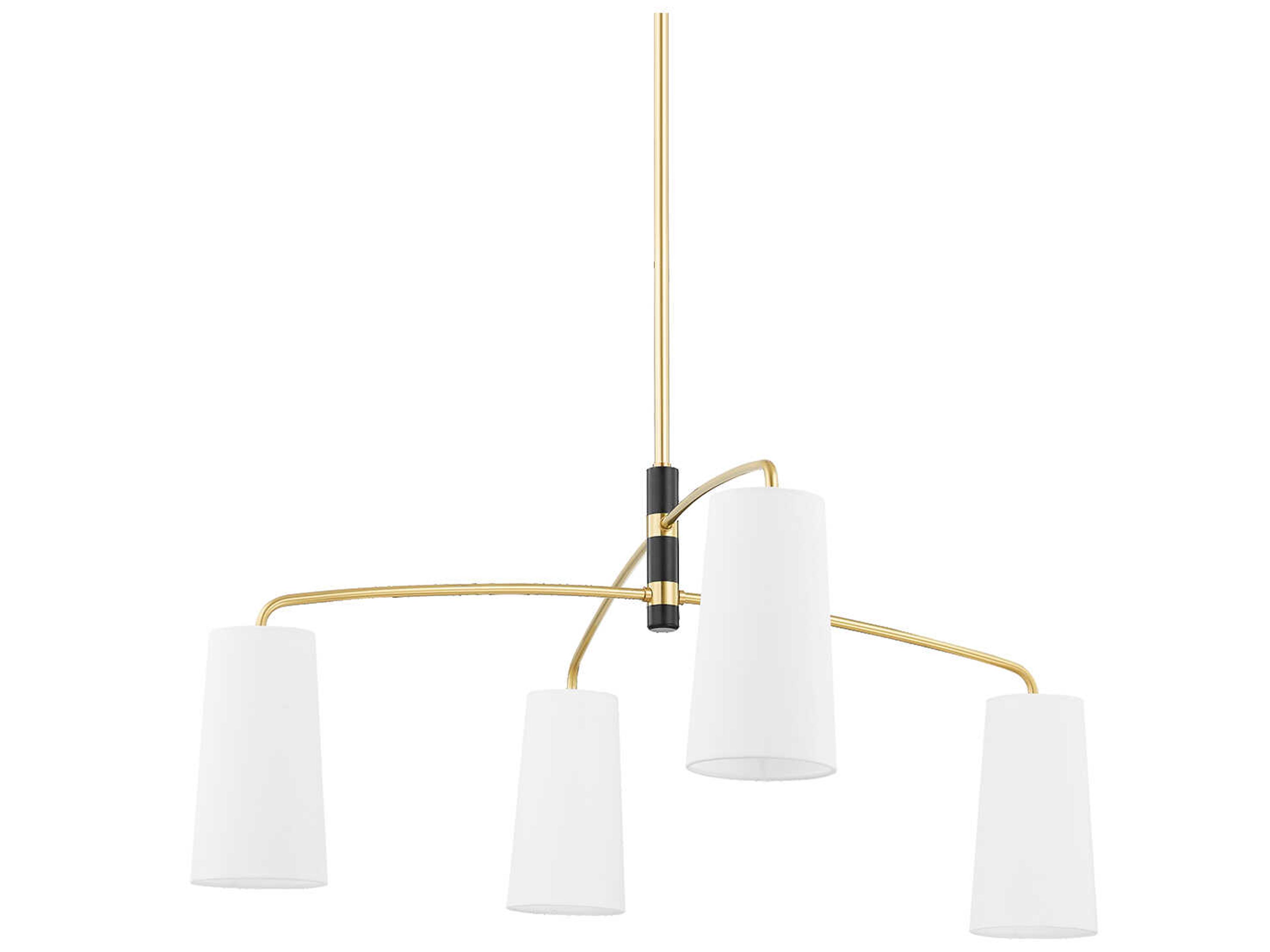 Mitzi Evelyn 4-Light Aged Brass Cylinder Chandelier