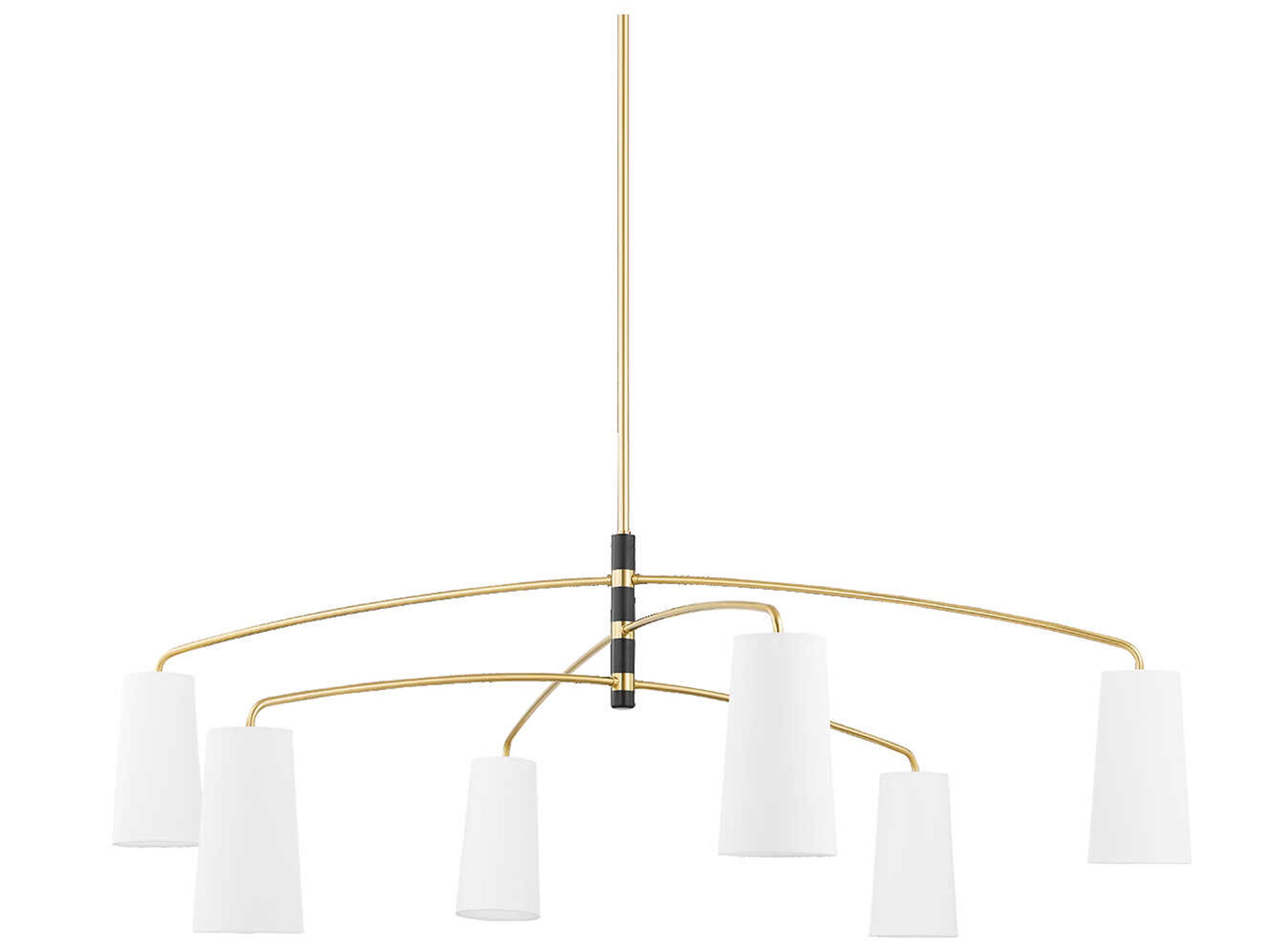 Mitzi Evelyn 6-Light Aged Brass Cylinder Chandelier