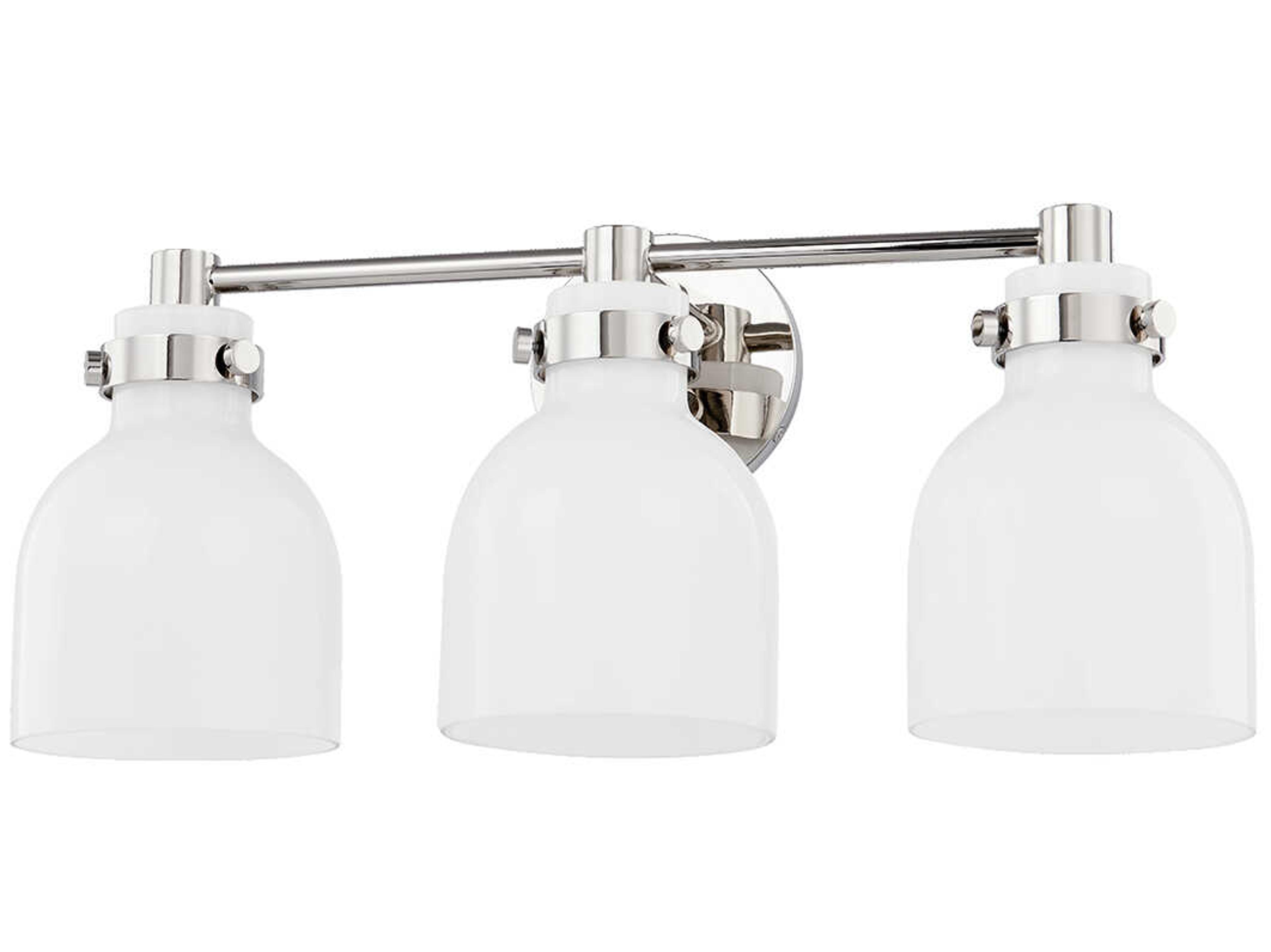 Mitzi Elli 3-Light Polished Nickel Glass Vanity Light