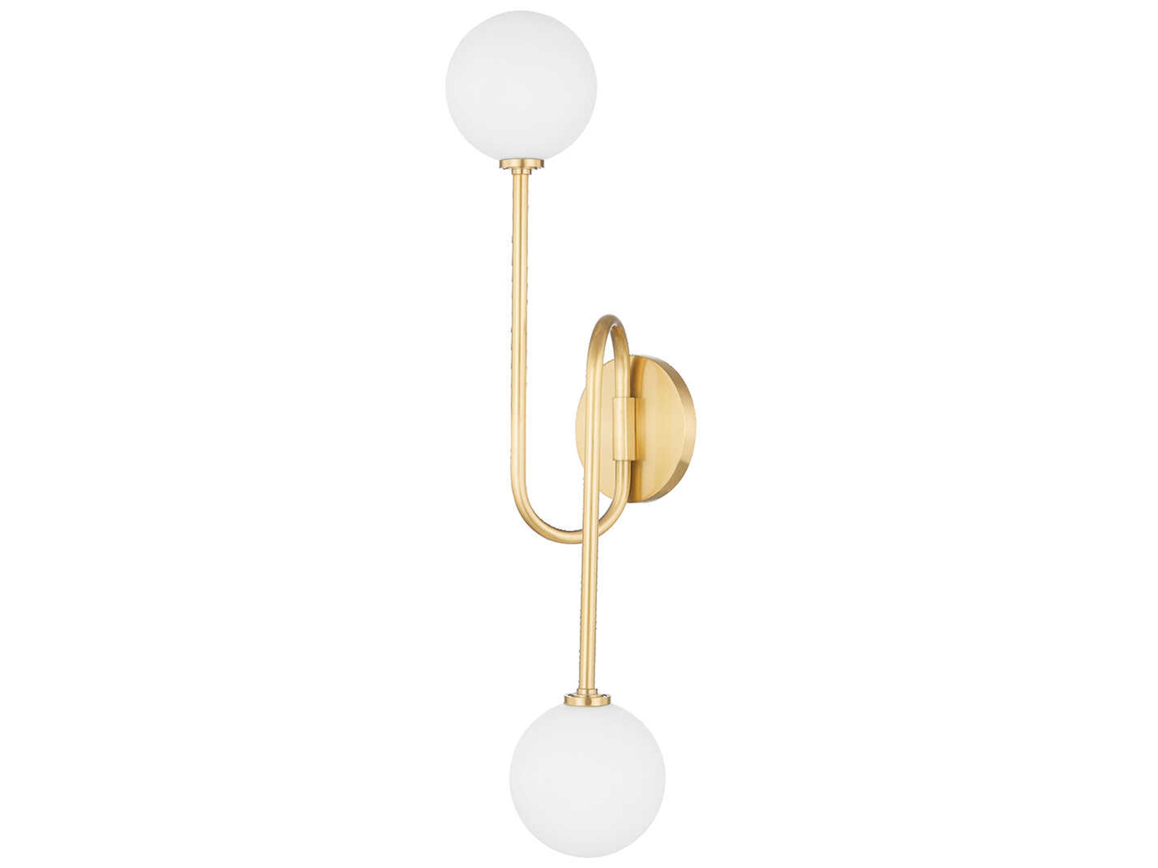 Mitzi Zani 2-Light Aged Brass Glass Wall Sconce